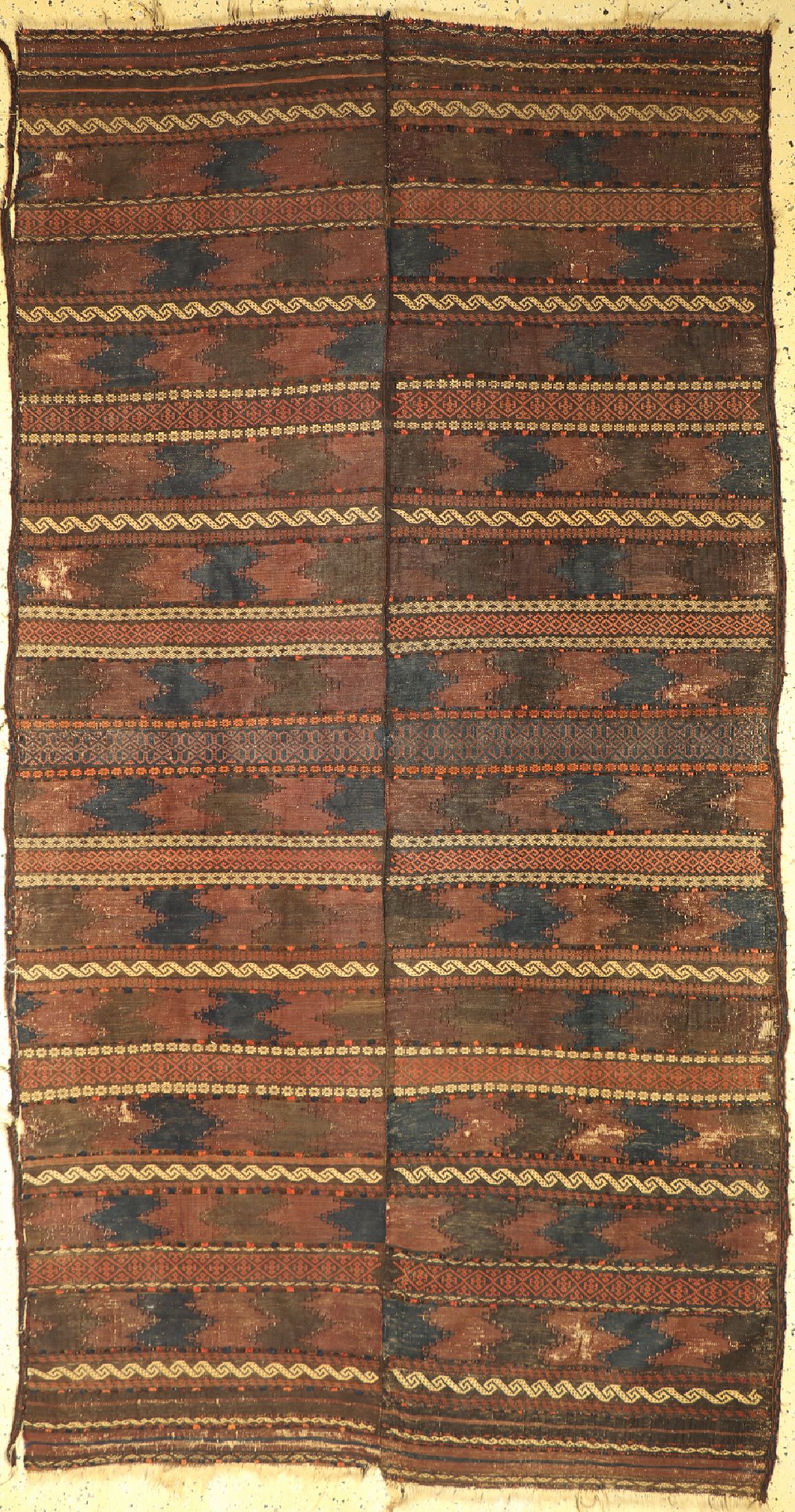 Belutsch Kelim antik, Persien, 19.Jhd, Wolle auf Wolle, ca. 307 x 163 cm, EHZ: 4