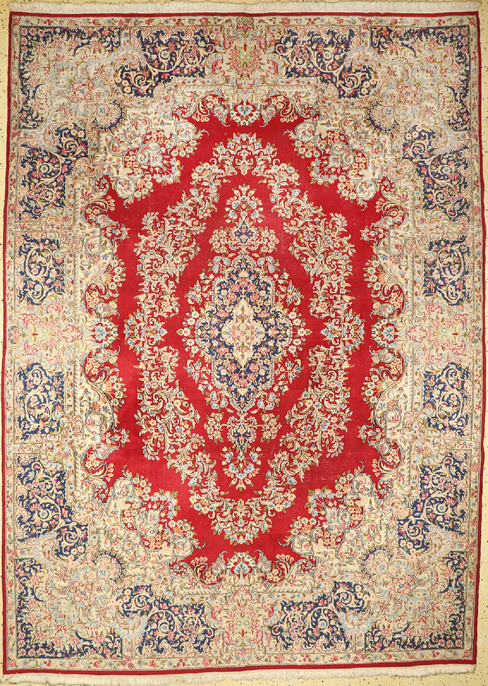 Kerman Lawar fein, Persien, um 1960, Wolle auf Baumwolle, ca. 335 x 242 cm, EHZ: 3