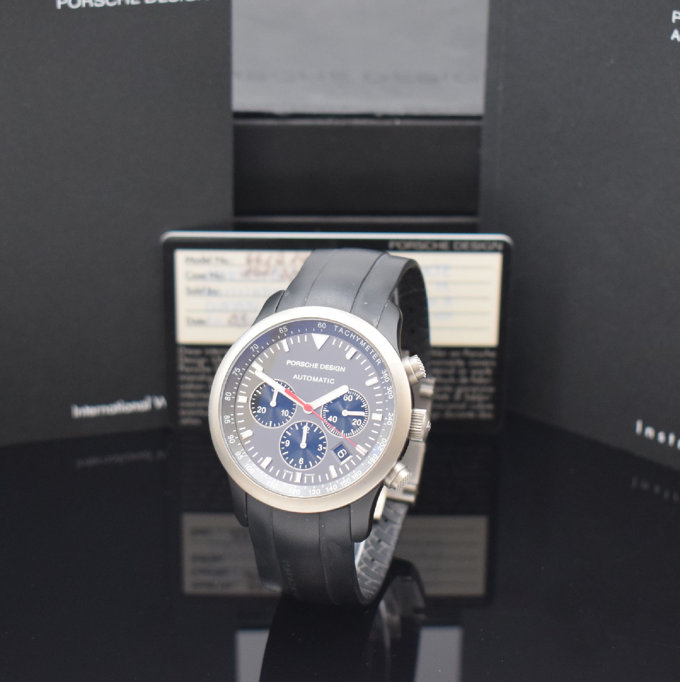 PORSCHE DESIGN Dashboard Armbandchronograph Referenz 6612.14, Automatik, teilw. geschwärztes Geh. in Aluminium und Titan kombiniert, Boden und Krone ...