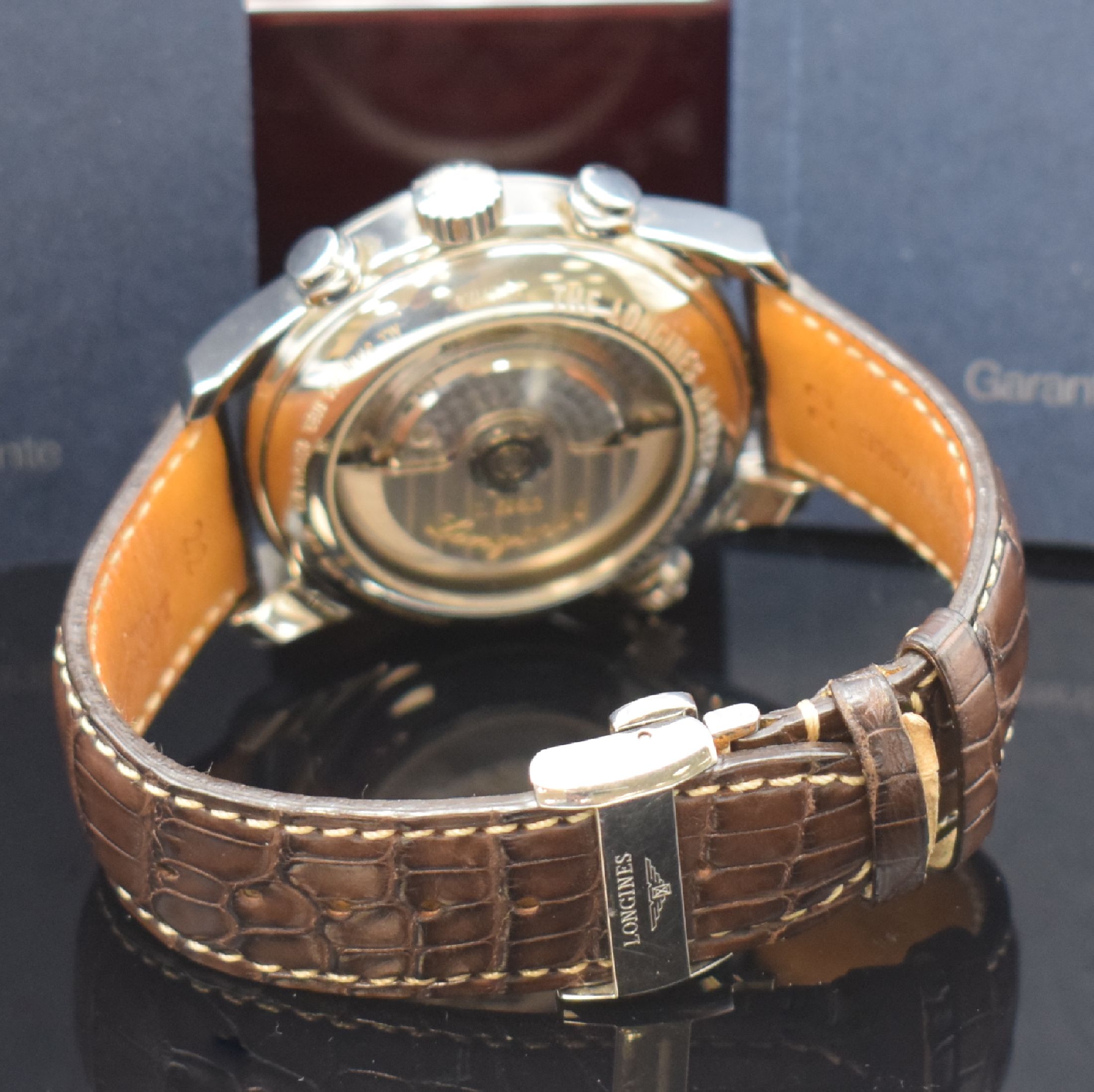 Detail b: LONGINES Herrenarmbanduhr aus der Master Collection Referenz L2.717.4, Automatik, Edelstahlgeh. inkl. orig. Lederband m. dopp. Faltschl., beids. ...