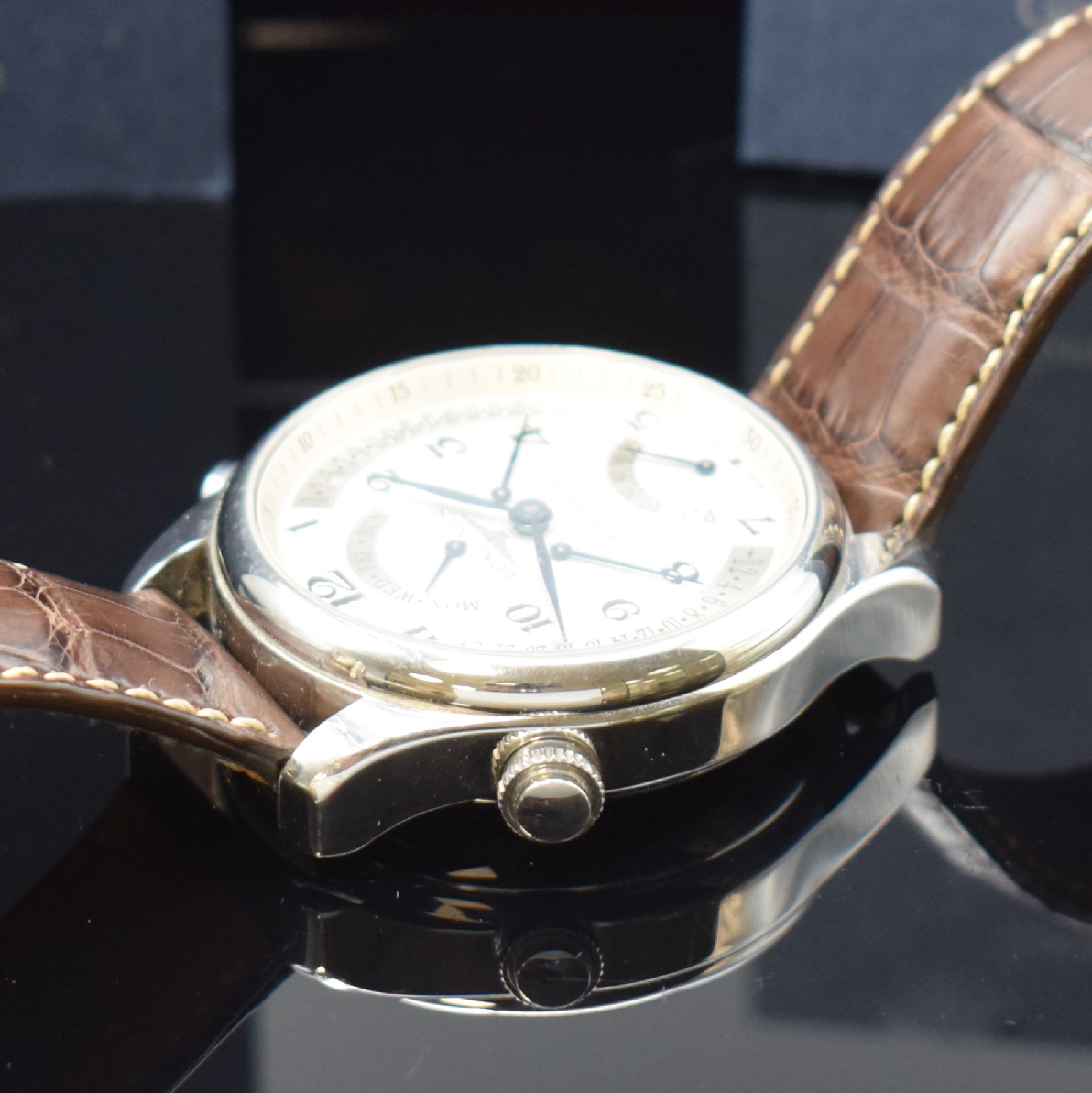 Detail d: LONGINES Herrenarmbanduhr aus der Master Collection Referenz L2.717.4, Automatik, Edelstahlgeh. inkl. orig. Lederband m. dopp. Faltschl., beids. ...