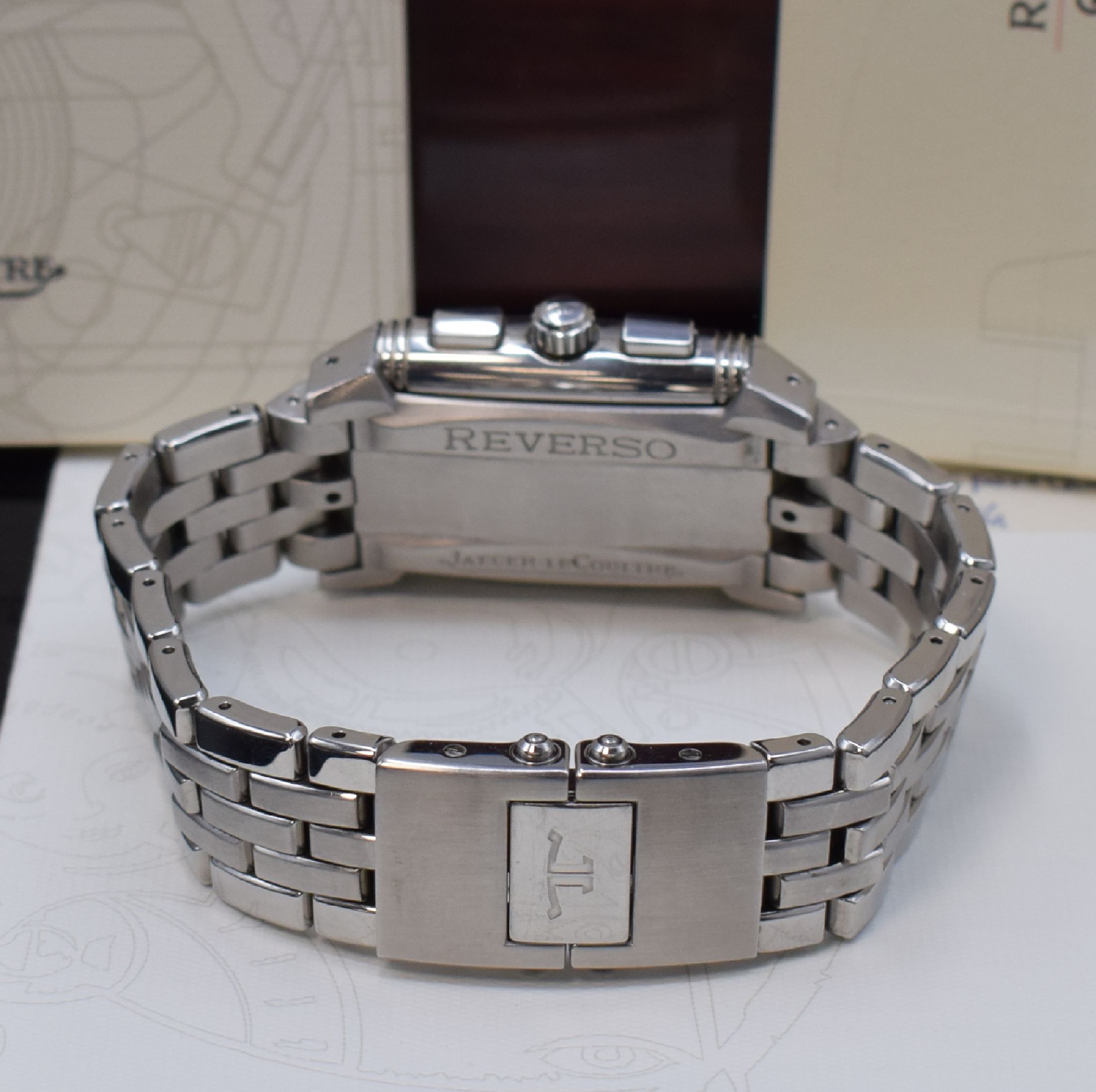 Detail b: Jaeger-LeCoultre Herrenarmbanduhr Modell Reverso Gran Sport Chronograph Referenz 295.8.59, Handaufzug, um 180 Grad drehb. Wendegehäuse in Edelstahl ...
