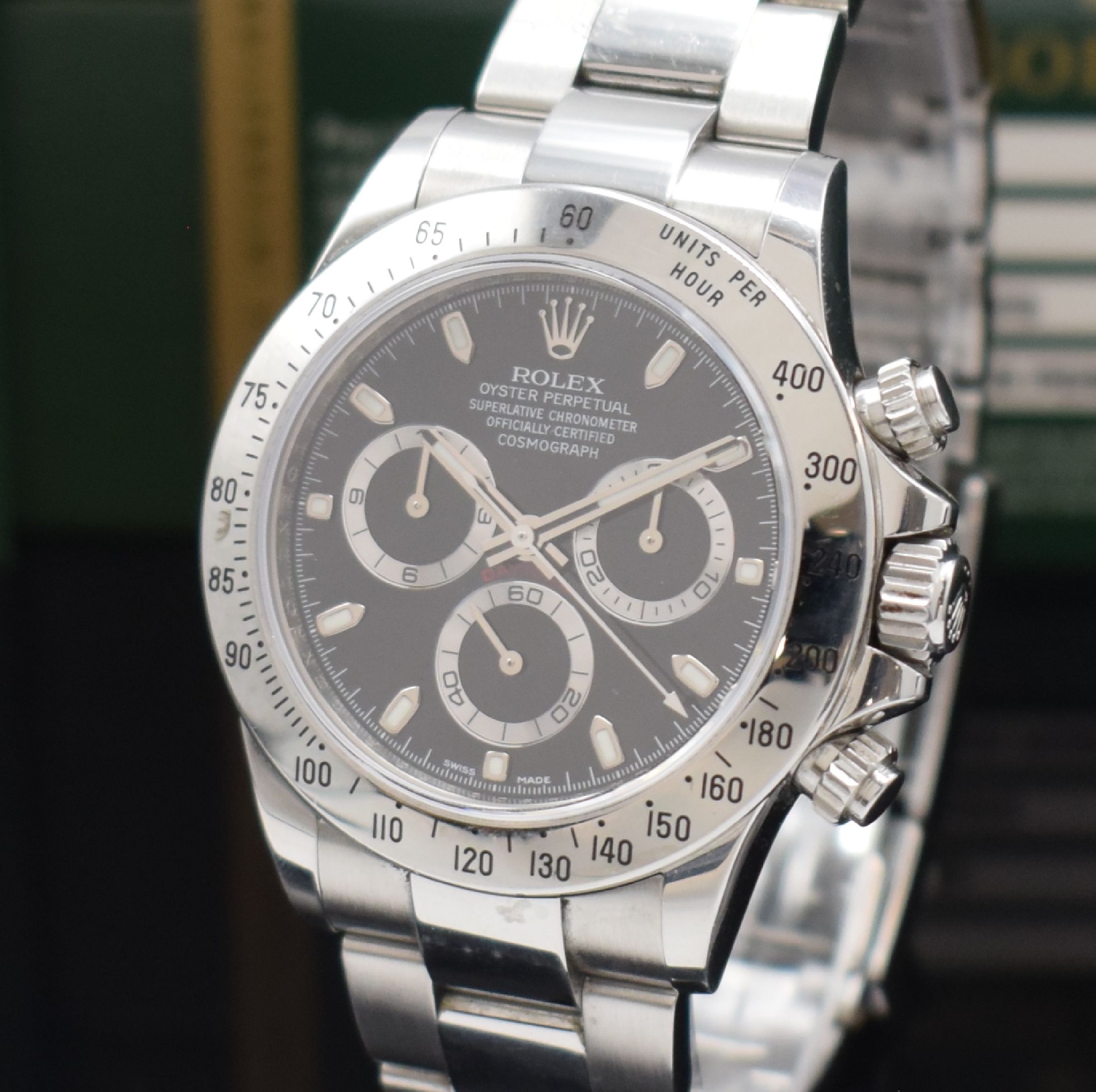 Detail a: ROLEX Herrenarmbanduhr Oyster Perpetual Cosmograph Daytona Referenz 116520, Automatik, LC 100, Chronometer der Superlative in Edelstahl inkl. ...