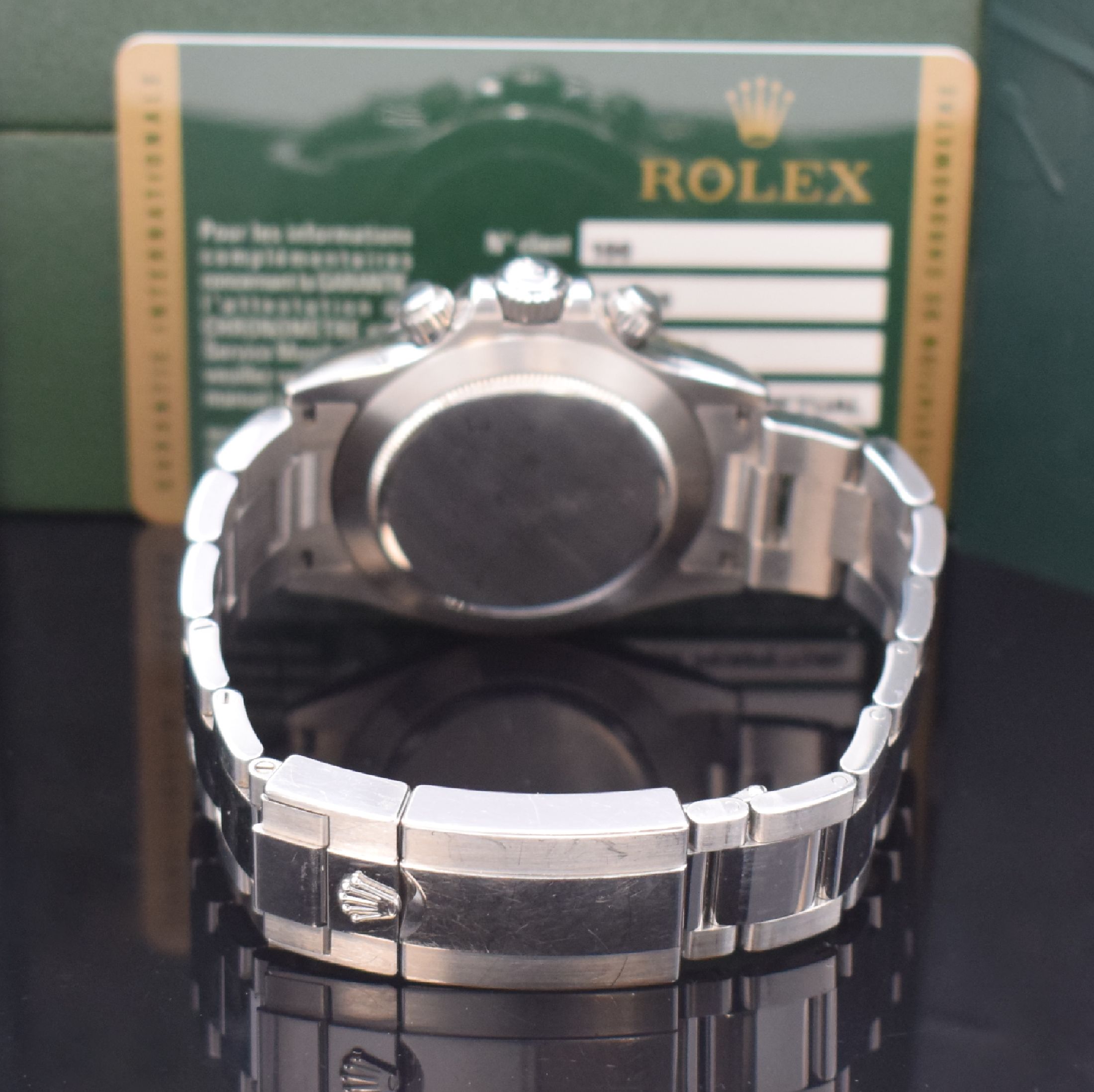 Detail b: ROLEX Herrenarmbanduhr Oyster Perpetual Cosmograph Daytona Referenz 116520, Automatik, LC 100, Chronometer der Superlative in Edelstahl inkl. ...
