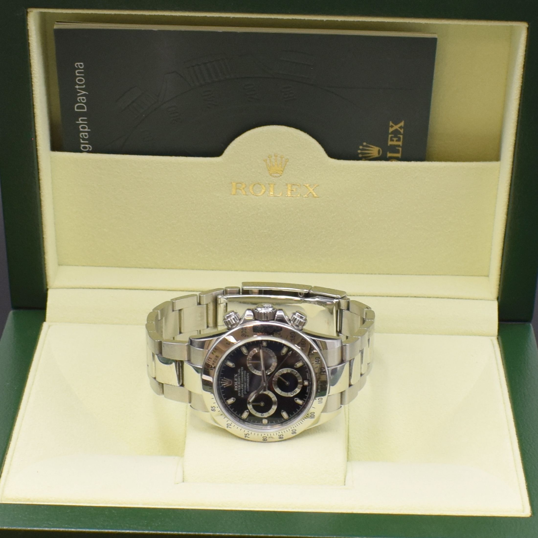 Detail f: ROLEX Herrenarmbanduhr Oyster Perpetual Cosmograph Daytona Referenz 116520, Automatik, LC 100, Chronometer der Superlative in Edelstahl inkl. ...