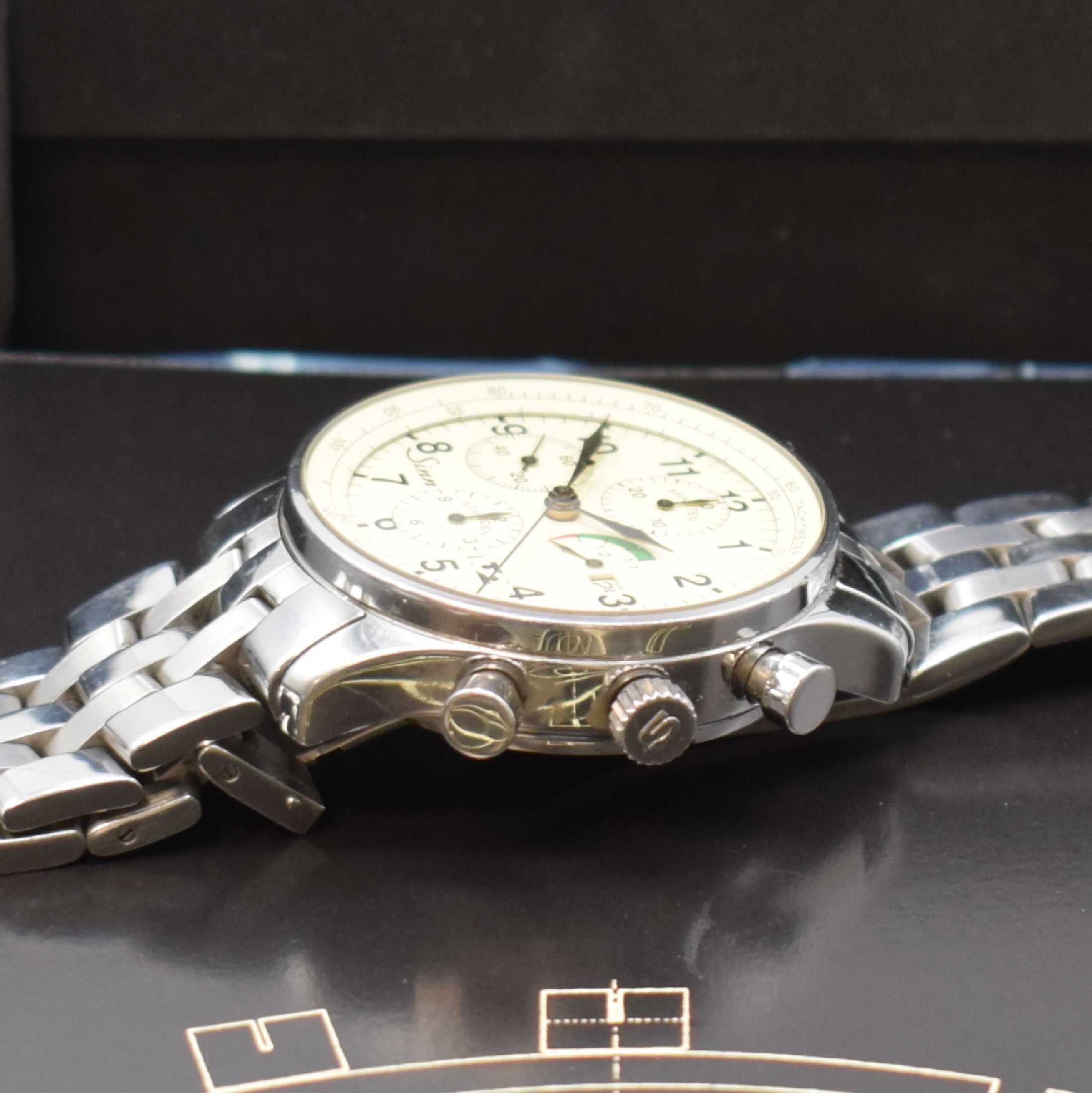 Detail c: SINN 100 Jahre FULDA auf 500 Stück limitierte Herrenarmbanduhr mit Chronograph, Deutschland 2000, Automatik, herausgegeben anl. 100 jährigen ...