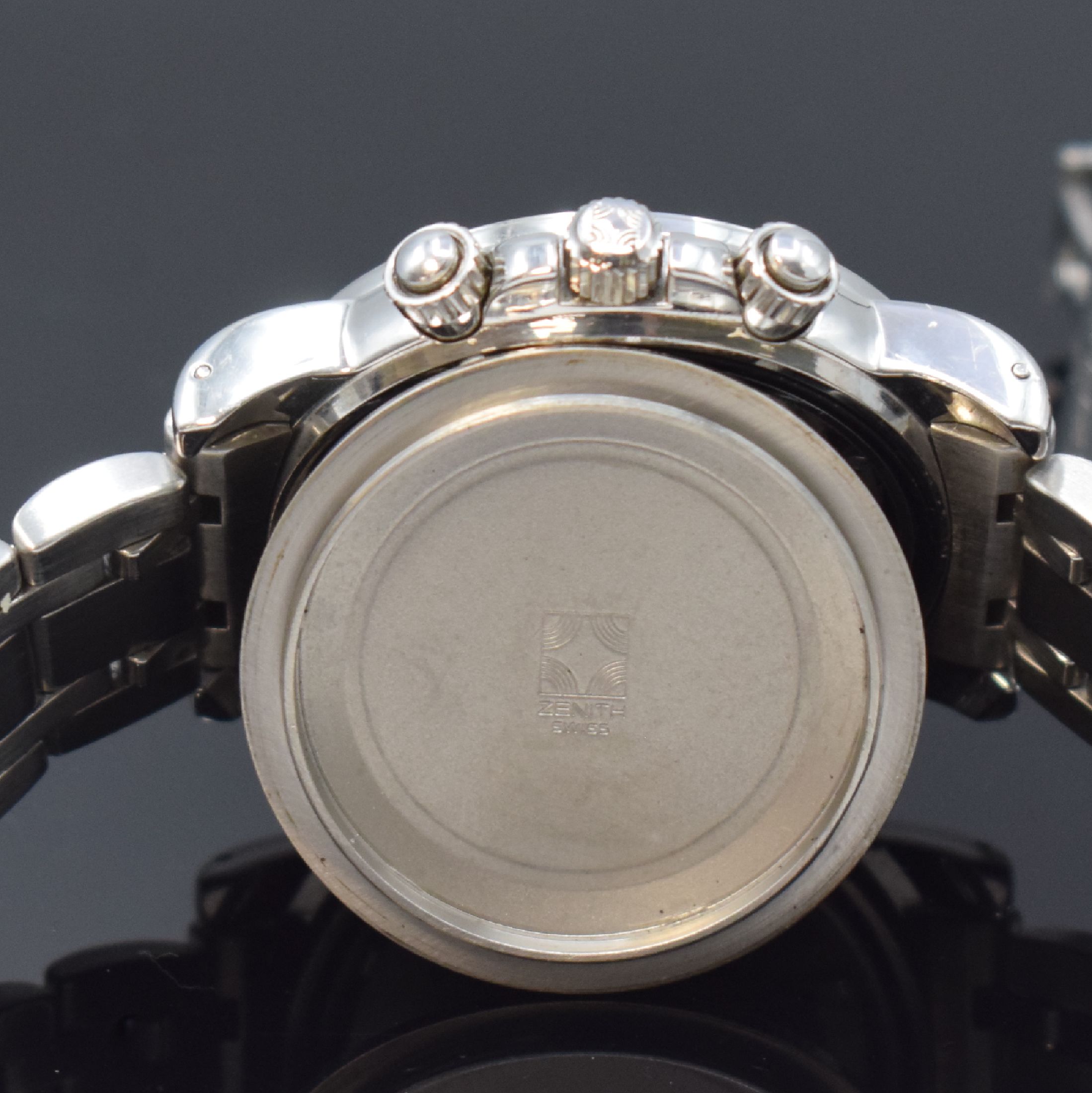 Detail g: ZENITH El Primero Rainbow Schaltradchronograph, Automatik, verschr. Edelstahlgeh. inkl. orig. Gliederband m. dopp. Faltschl., schwarzes Zifferbl. m. ...