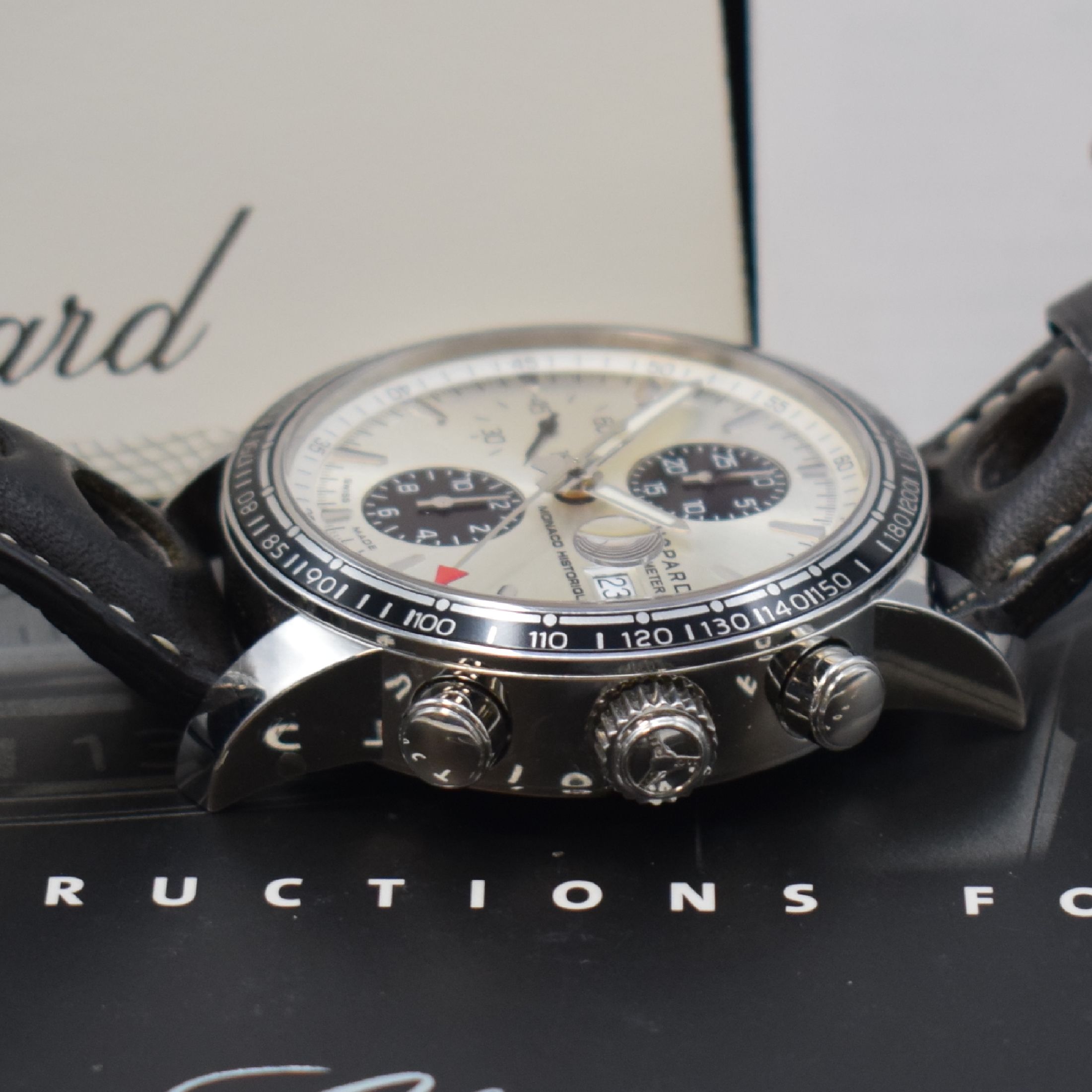 Detail c: CHOPARD Armbandchronograph Grand Prix de Monaco Historique Referenz 168992-3012, Automatik, Chronometer in Edelstahl inkl. orig. Lederband m. dopp. ...