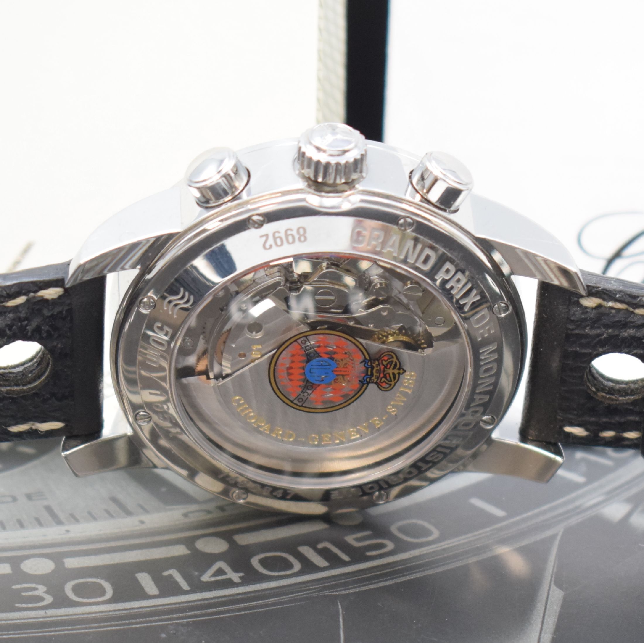 Detail d: CHOPARD Armbandchronograph Grand Prix de Monaco Historique Referenz 168992-3012, Automatik, Chronometer in Edelstahl inkl. orig. Lederband m. dopp. ...