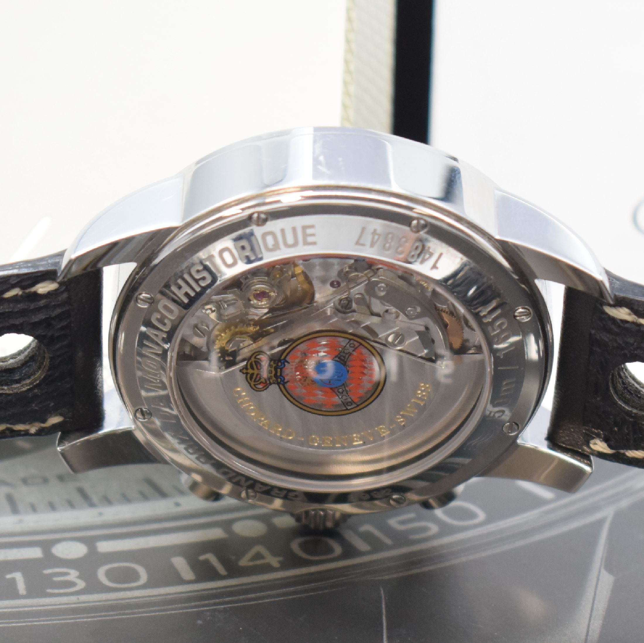Detail e: CHOPARD Armbandchronograph Grand Prix de Monaco Historique Referenz 168992-3012, Automatik, Chronometer in Edelstahl inkl. orig. Lederband m. dopp. ...