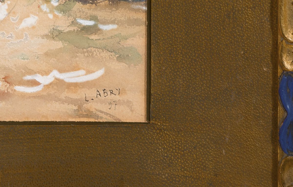 Detail a: Leon Abry, 1857 - 1905,, Soldat zu Pferd, Gouache, lebendige Darstellung, li. unten bez. agué, re. u. signiert, auf Papier, ca. 23.5 x 29 cm, unter ...