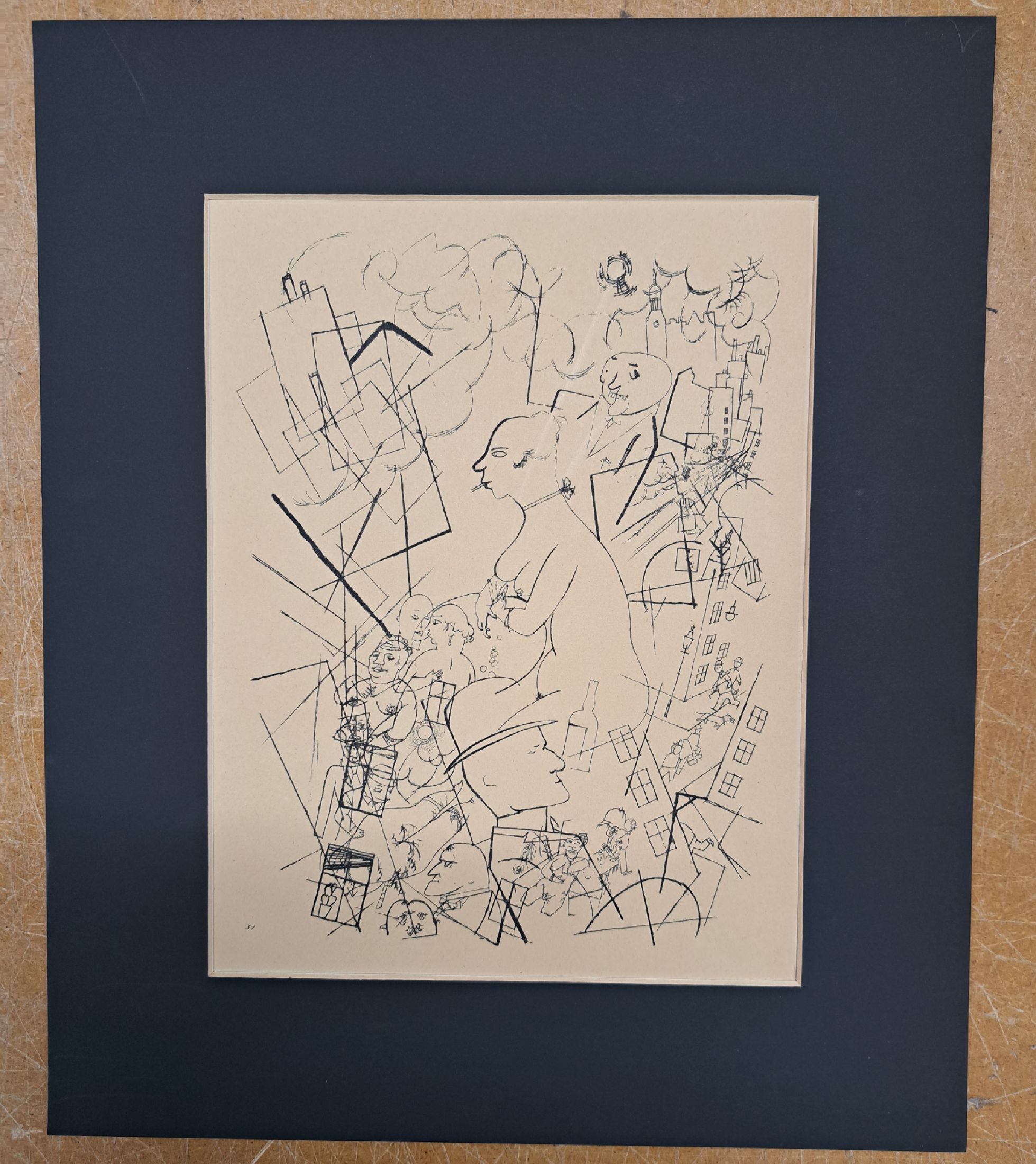 George Grosz, 1893-1959, 3 Lithos auf Ecce Homo, Malik Verlag Berlin 1923, je ca. 34,5x24,5 cm, PP leicht fleckig