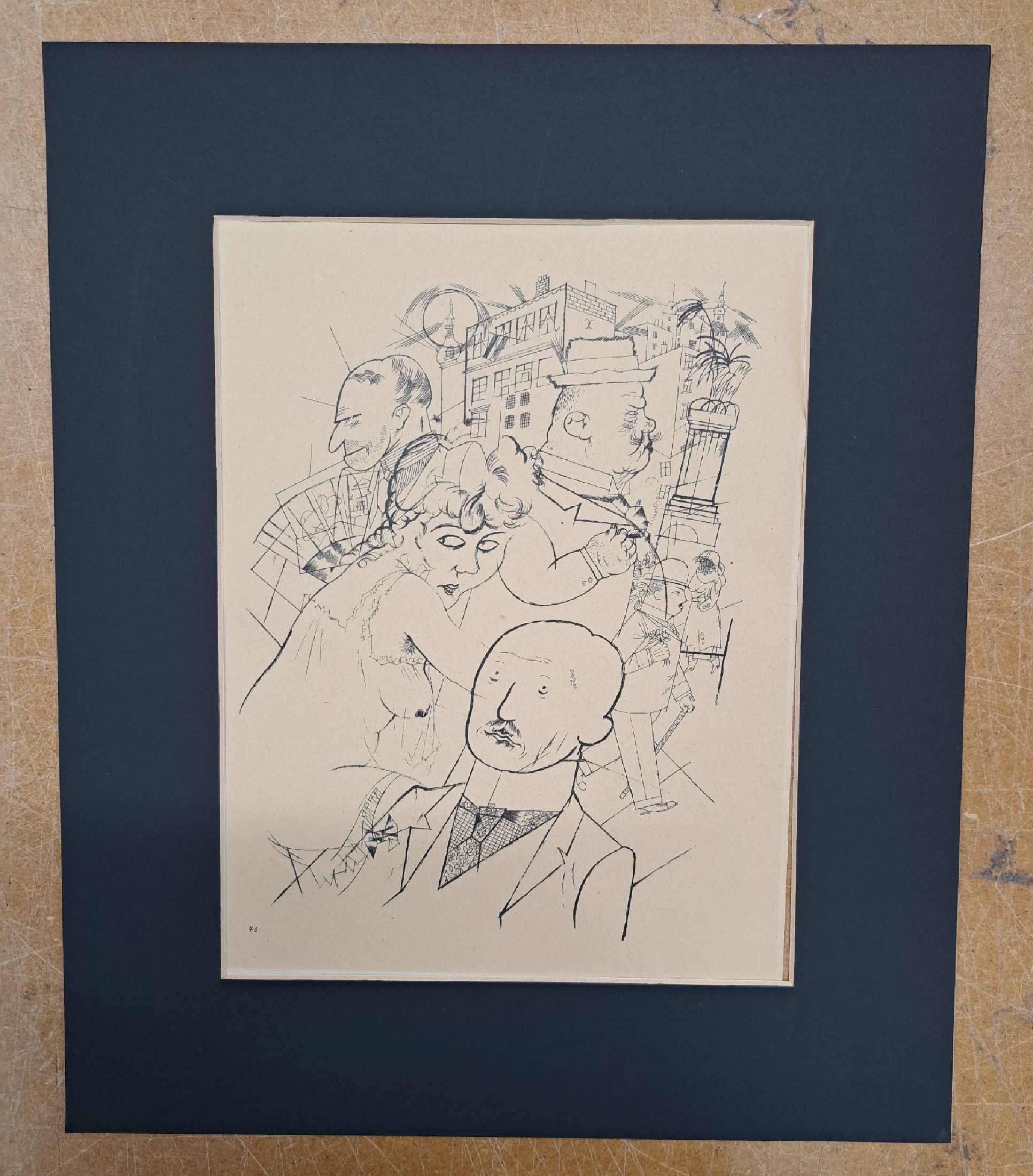 Detail a: George Grosz, 1893-1959, 3 Lithos auf Ecce Homo, Malik Verlag Berlin 1923, je ca. 34,5x24,5 cm, PP leicht fleckig