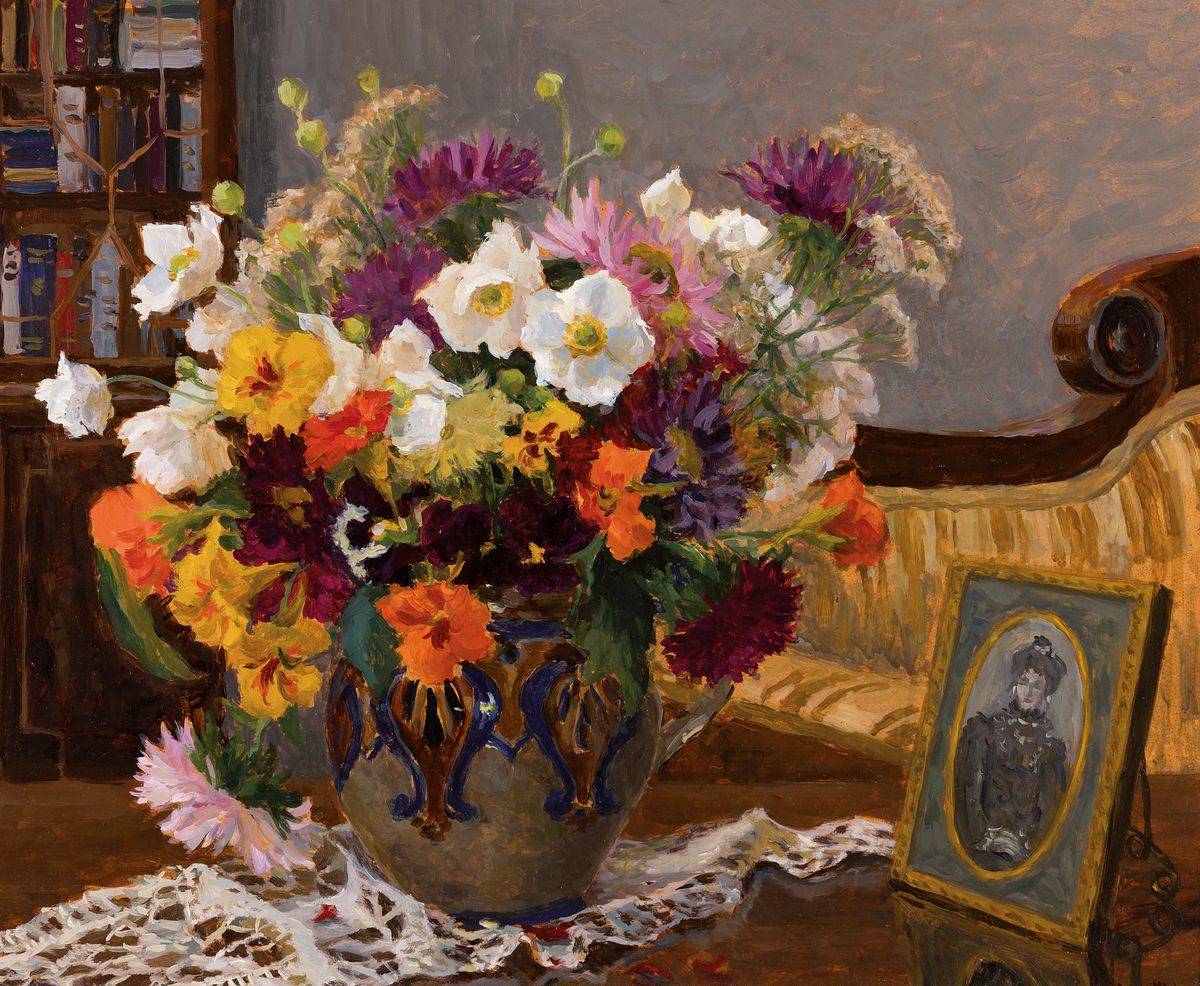 Anna Vilenskaya, geb. 1968 Moskau, "Erinnerung", 1999, signiert, Öl/Karton, 45x55cm, Rahmen 59x69 cm, verso bez., mit Zertifikat der ...
