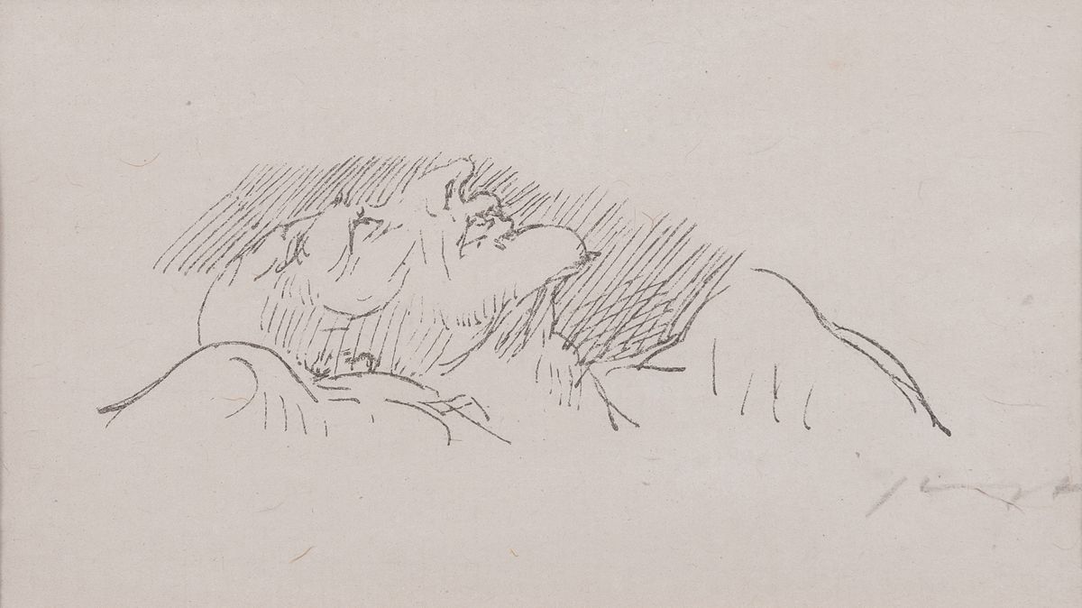 Max Slevogt, 1868 Landshut-1932 Leinsweiler, Lithographie, "Mephisto, aufblickend", 1925, handsigniert, unter PP und Glas gerahmt, 23x29cm