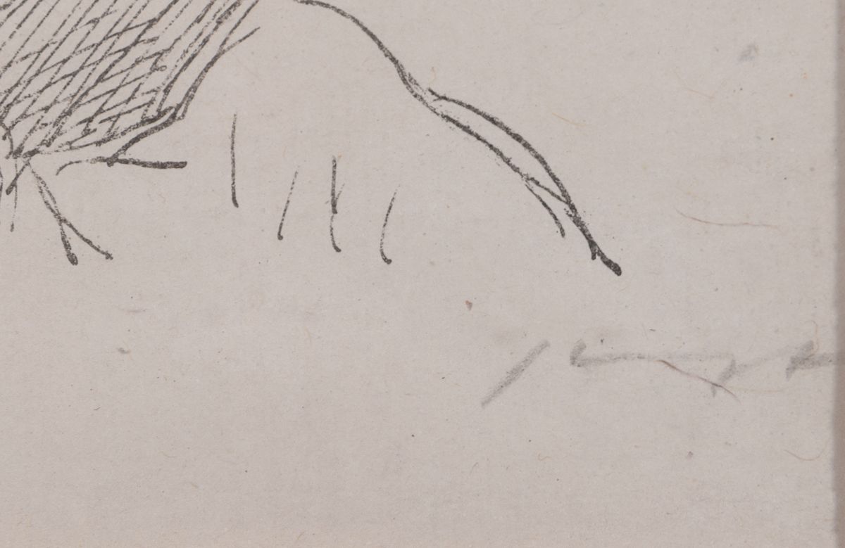 Detail a: Max Slevogt, 1868 Landshut-1932 Leinsweiler, Lithographie, "Mephisto, aufblickend", 1925, handsigniert, unter PP und Glas gerahmt, 23x29cm