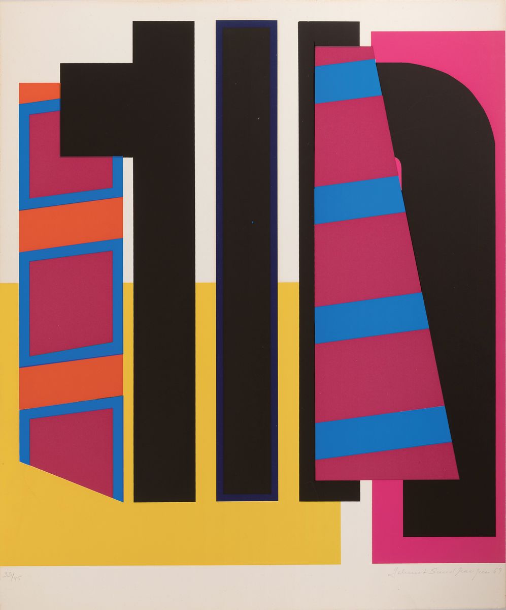 Detail c: Helmut Sundhaußen, 1935-2018 Düsseldorf, 8 Farbserigraphien, je unbetitelt, alle handsigniert und datiert 1969, unterschiedliche Auflagen zwischen ...