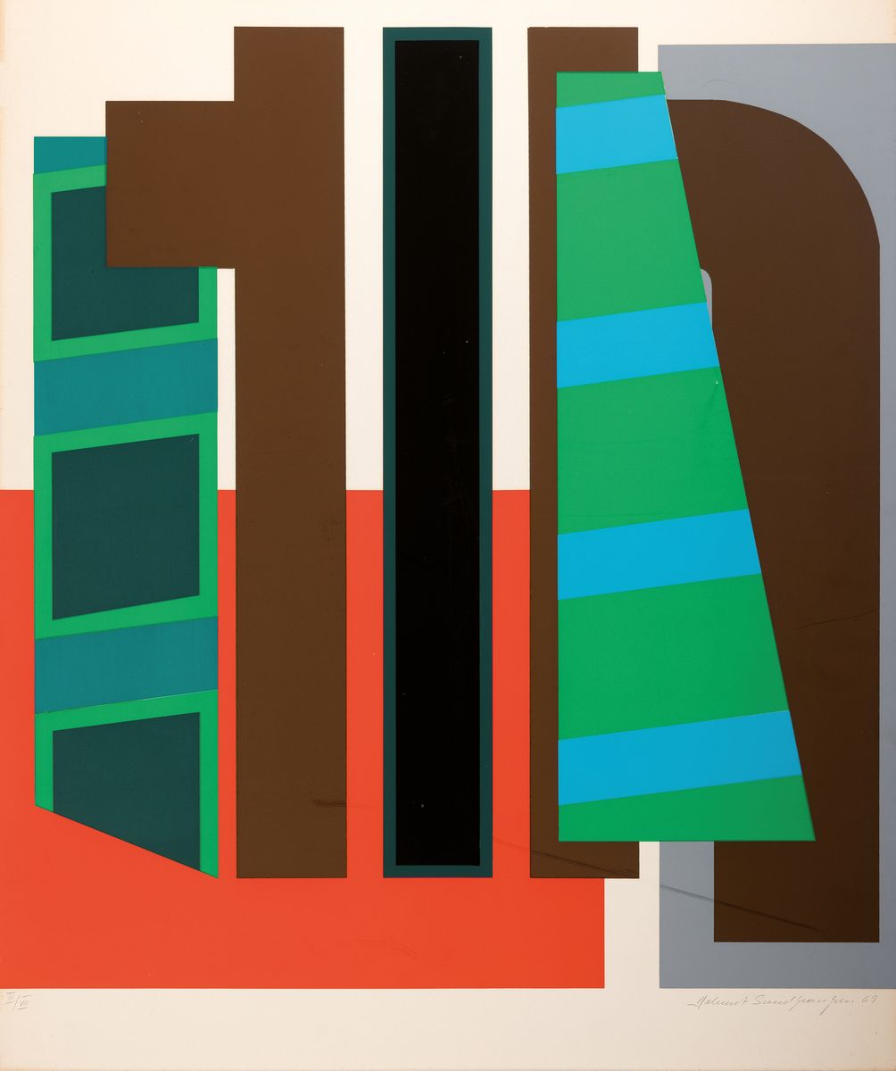 Detail d: Helmut Sundhaußen, 1935-2018 Düsseldorf, 8 Farbserigraphien, je unbetitelt, alle handsigniert und datiert 1969, unterschiedliche Auflagen zwischen ...