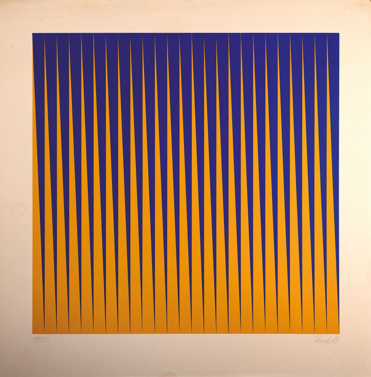 Detail a: Horst Lerche, 1938 Hamburg-2017 Jüchen, 4 Farbserigraphien, je ohne Titel, minimalistische Kompositionen, Ed. 18/50, 14/25, 24/60, 20/50, je ...