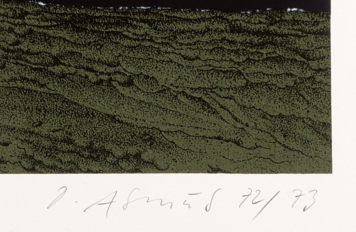 Detail c: Dieter Asmus, geb. 1939 Hamburg, 2 Farbserigraphien, "Die Taucherin" 1972, Ed. 43/500 und "Fünf Mondphasen" 1972/73, Ed. 58/250, ...