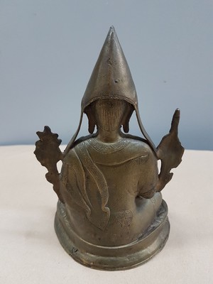 26638999d - Tsongkappa/yellow-capped monk, 19th century, bronze, approx. 19 x 13x 10 cm