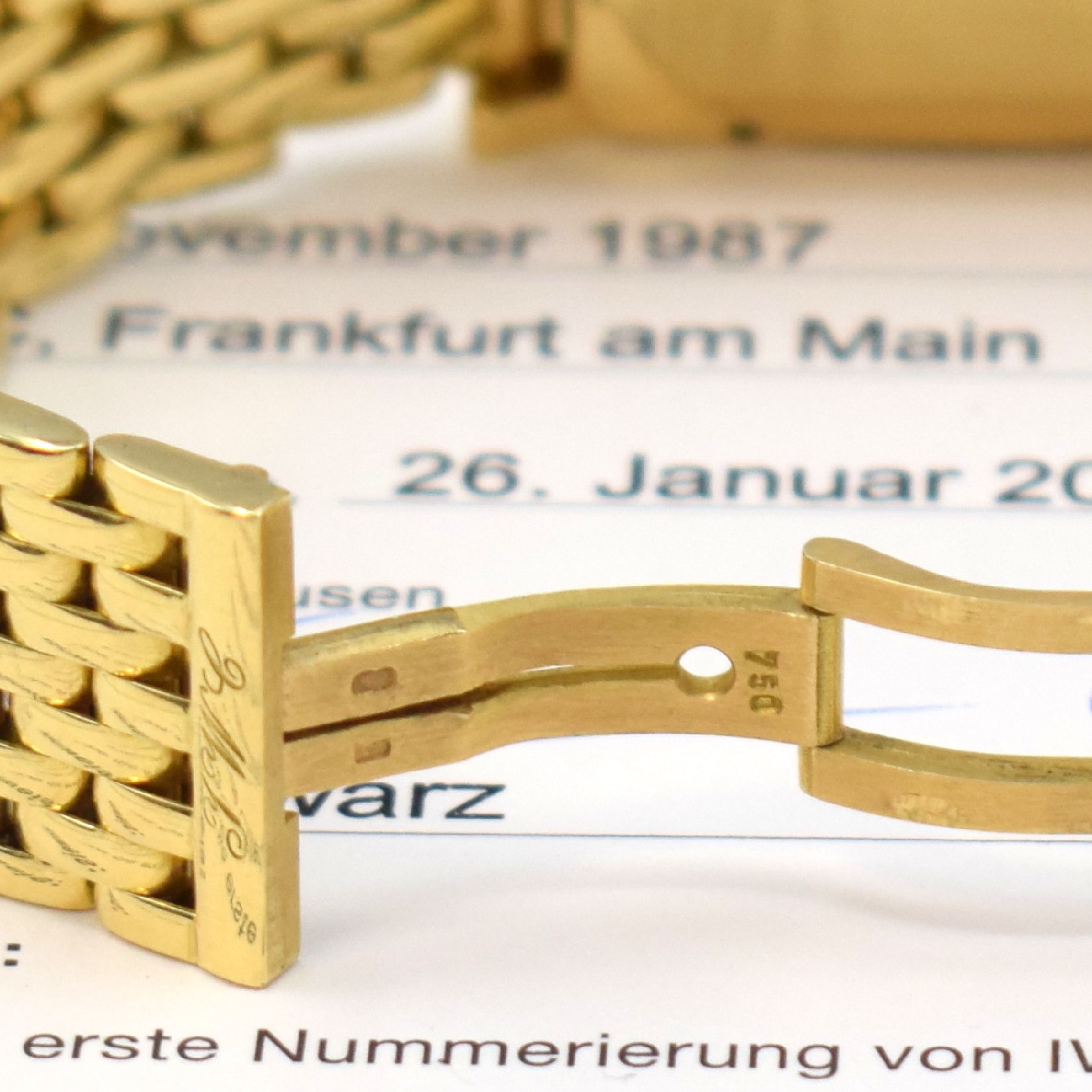 Detail c: IWC feine, astronomische Herrenarmbanduhr mit ewigem Kalender Modell Novecento in GG 750/000 Referenz 3545, Automatik, orig. Gliederband m. dopp. ...