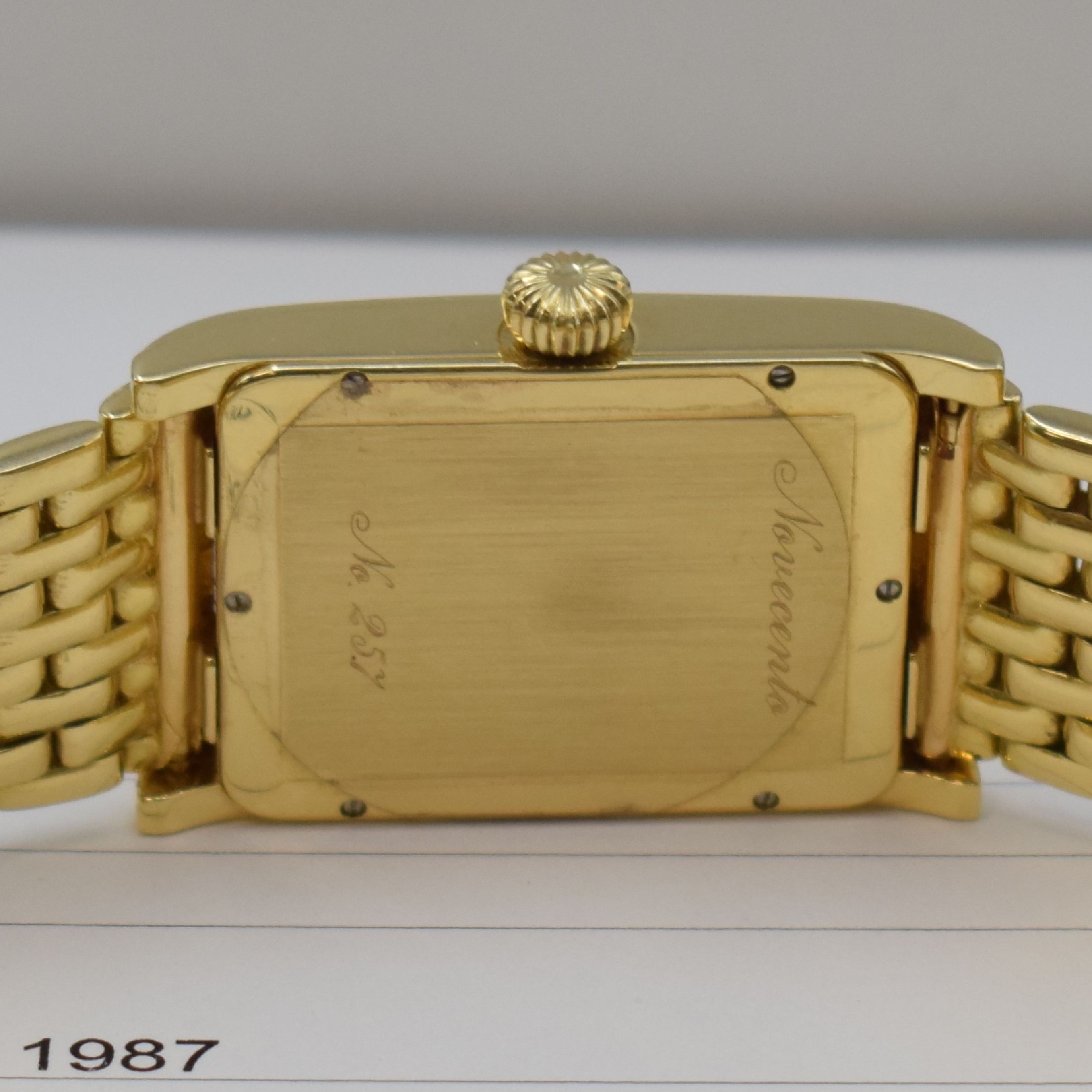 Detail f: IWC feine, astronomische Herrenarmbanduhr mit ewigem Kalender Modell Novecento in GG 750/000 Referenz 3545, Automatik, orig. Gliederband m. dopp. ...
