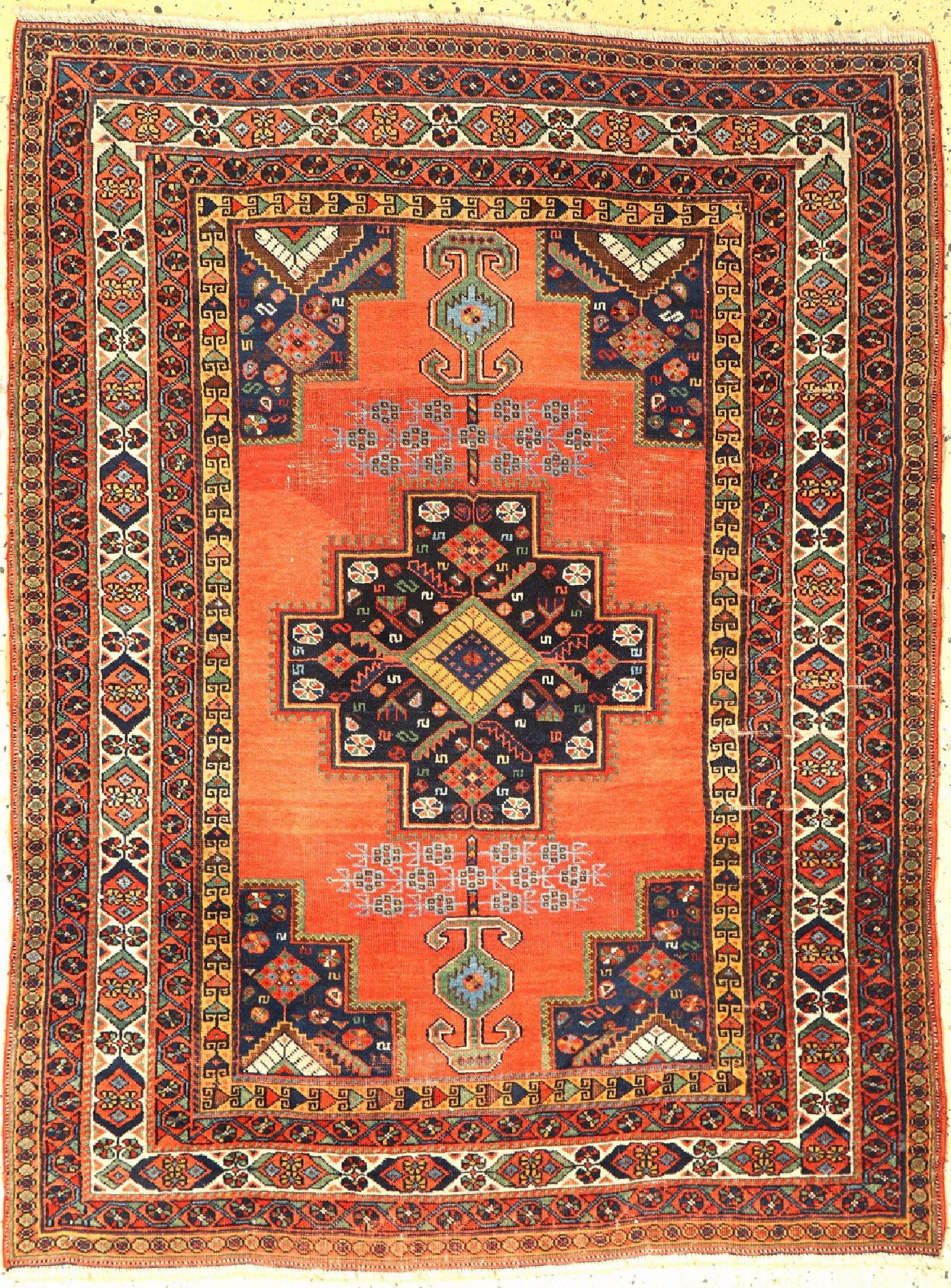 Afschar alt, Persien, um 1940, Wolle auf Wolle, ca. 170 x 125 cm, EHZ: 3(Trittfalten)