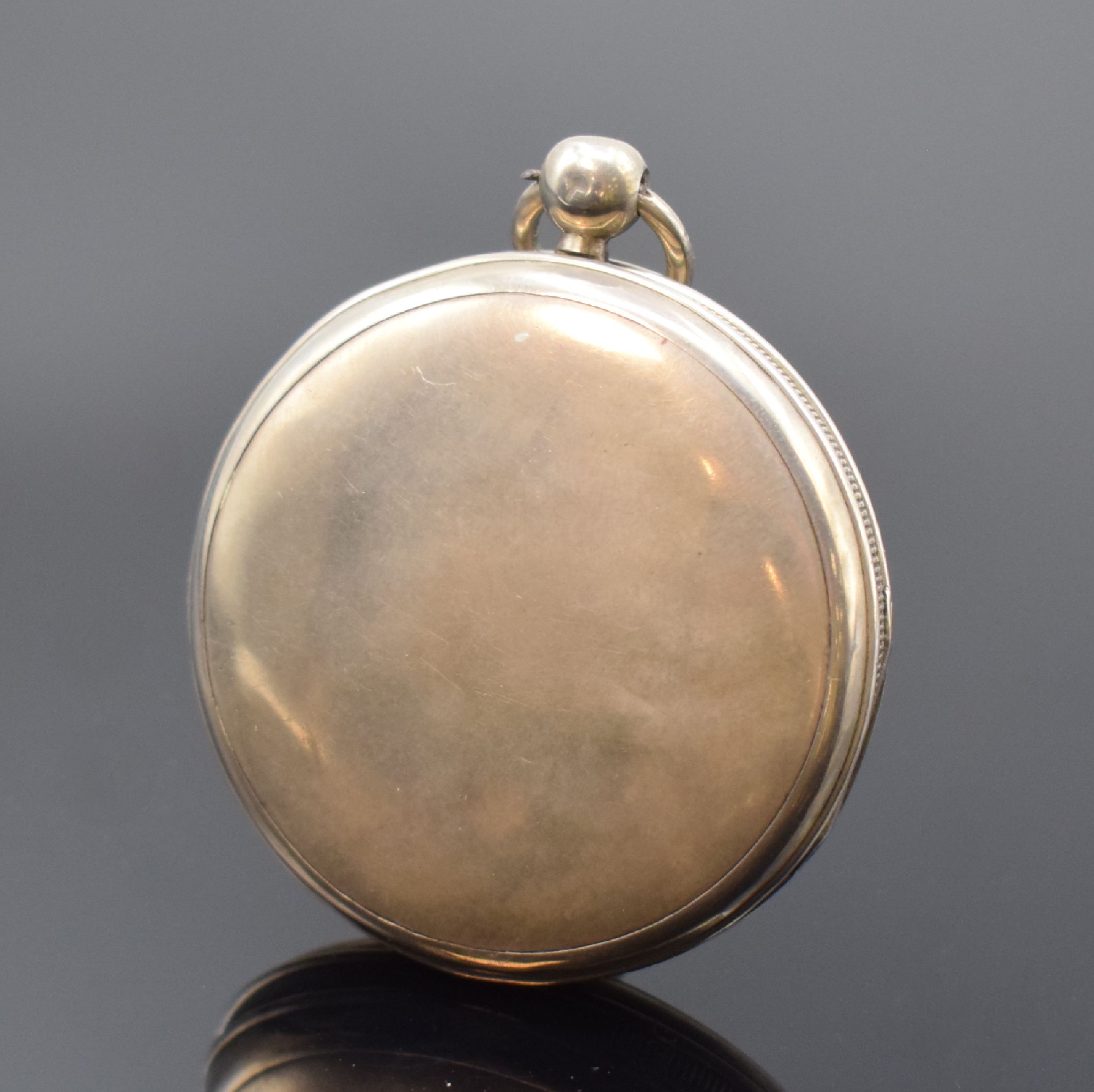 Detail a: FRANCOIS OLIVIER Dumont Spindeltaschenuhr mit Datum, Frankreich um 1825, Silbergehäuse, Emailzifferbl. m. Malerei besch., röm. Zahlen, Datum (zu ...