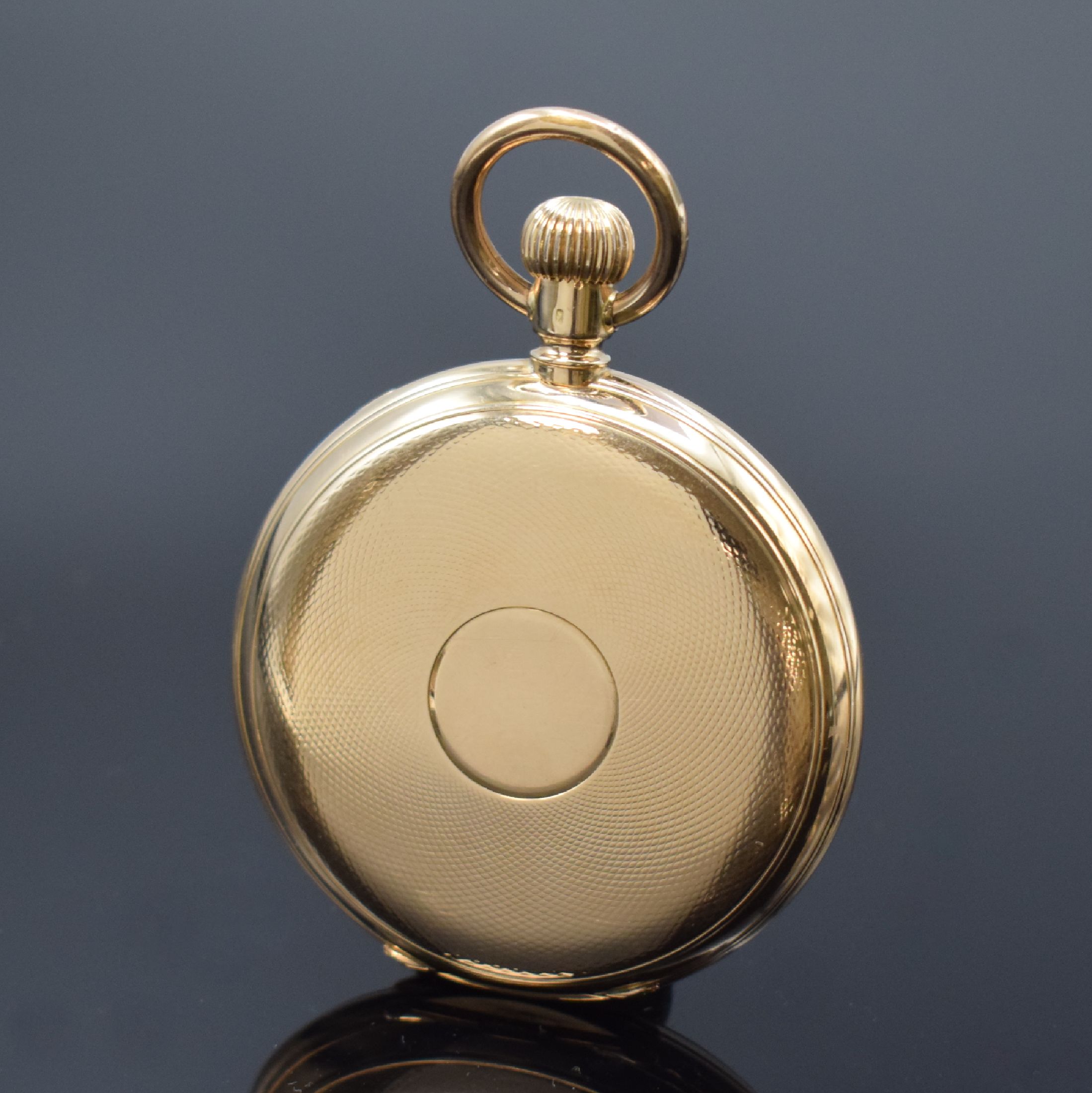 Detail b: LOUIS AUDEMARS Brassus schwere Savonette in RG 585/000, Schweiz um 1900, 3-Deckel Goldgeh., Emailzifferbl. m. röm. Zahlen u. arab. Minuterie, gebl. ...