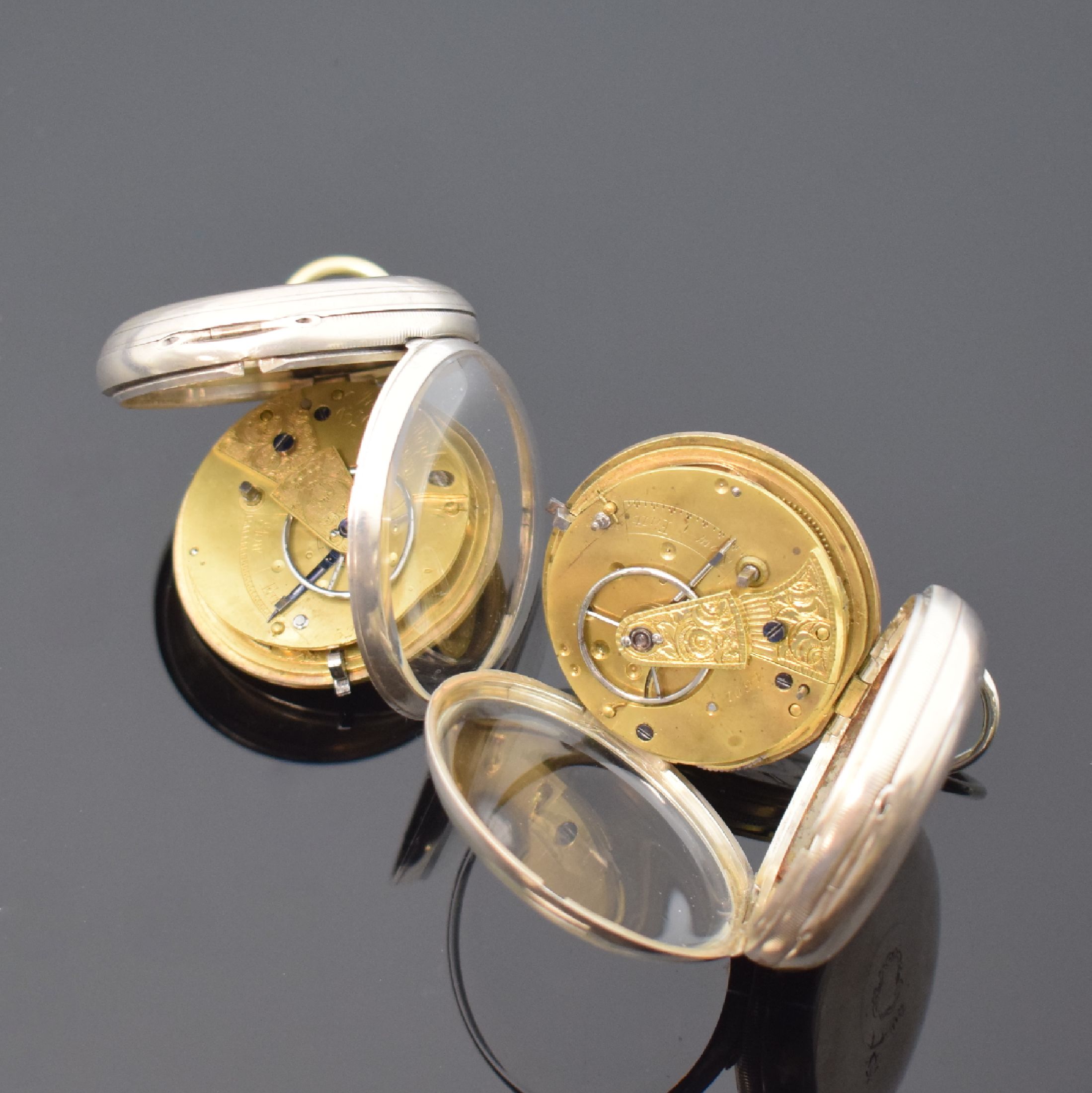 Detail f: 9 Taschenuhren in Silber, Nickel und 1x Holzgehäuse, Schweiz/Frankreich/England um 1860 - 1970, 1x m. 12/24-Std.-Anzeige, versch. Hersteller, meist ...