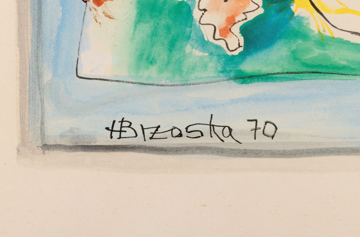 Detail a: Heinz Brzoska, 1942 Kattowitz-2015 Ludwigshafen, Ausbildung an der Kölner Werkschulen, lange Zeit als freischaffender Künstler in Rhodt ansässig, ...