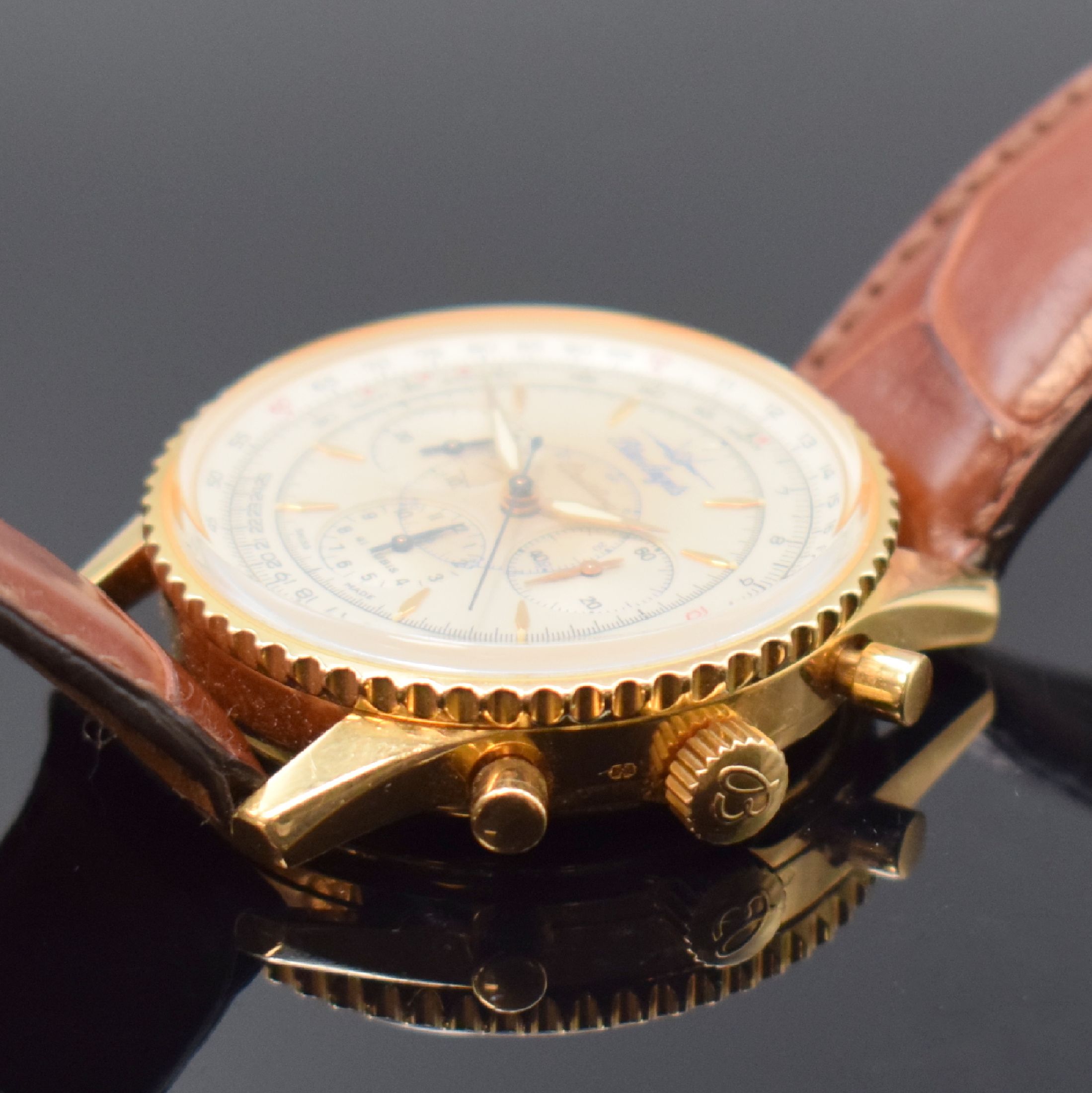 Detail c: BREITLING auf 1000 Stück limitierter Armbandchronograph Navitimer Montbrillant Sondermodell "Blue Angels" Referenz H30030.1 in GG 750/000, ...