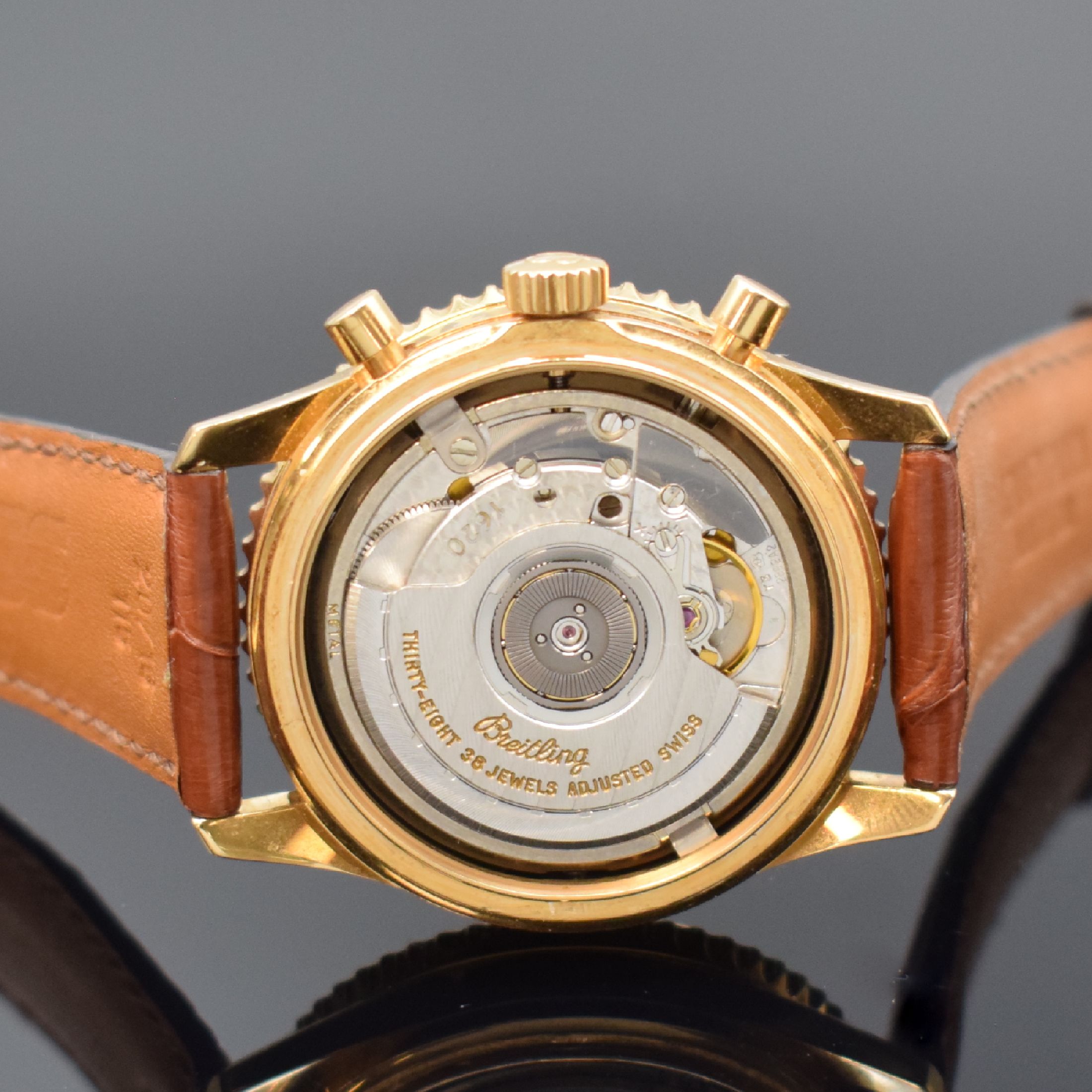 Detail e: BREITLING auf 1000 Stück limitierter Armbandchronograph Navitimer Montbrillant Sondermodell "Blue Angels" Referenz H30030.1 in GG 750/000, ...