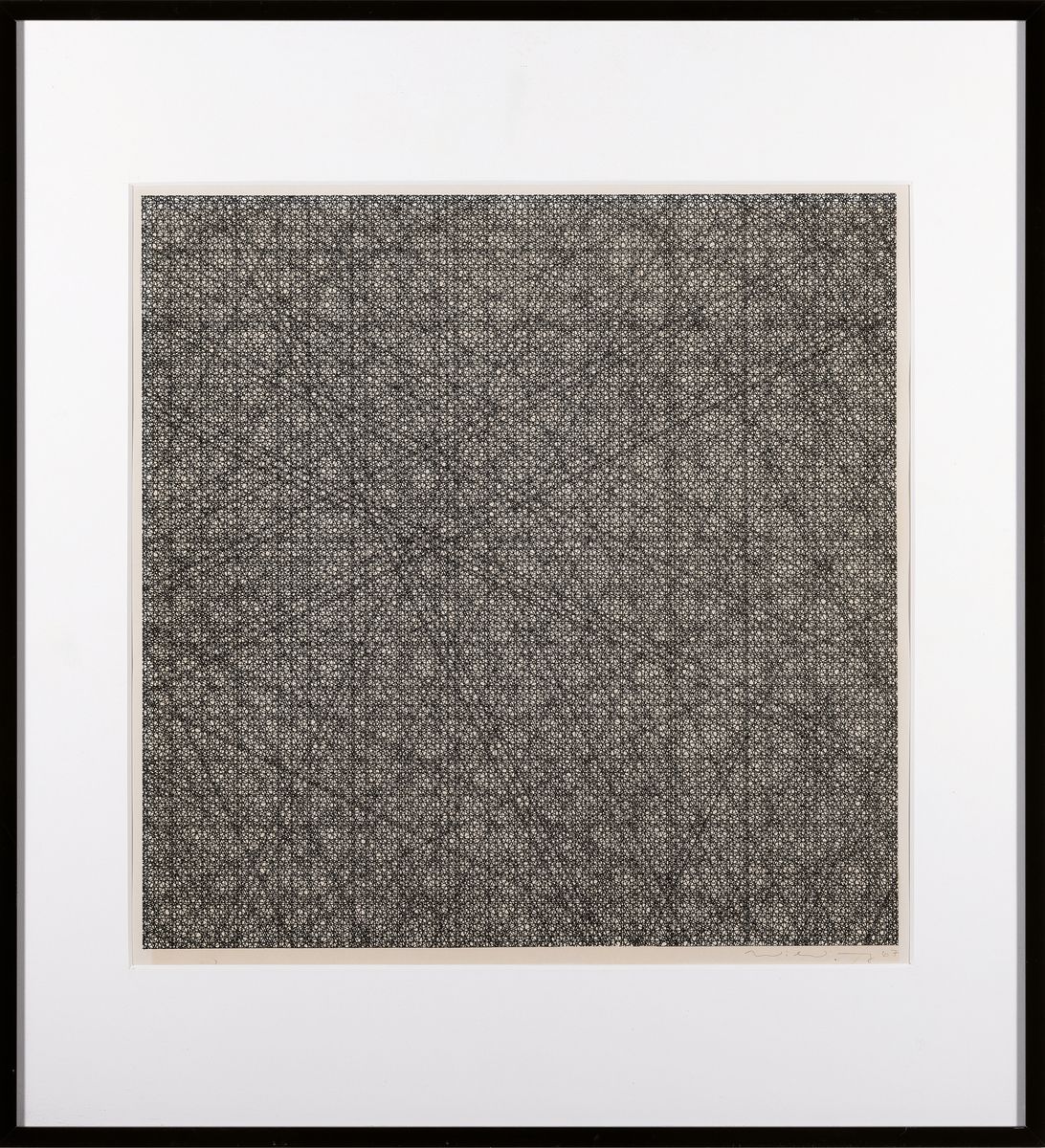 Detail k: Ludwig Wilding, 1927 Grünstadt/Pfalz-2010, bekannter Vertreter der deutschen op-Art und Kinetik, hier: Lithographie, handsigniert und dat. 67, ca. ...