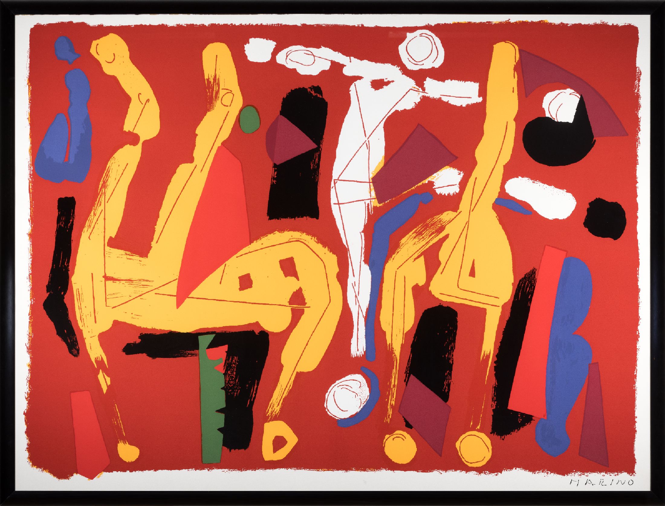 Marino Marini, 1901-1980, Chevaux et Cavaliers, großformatige Farbserigraphie, ca. 95x127cm, u.Gl., R. ca. 105x140cm