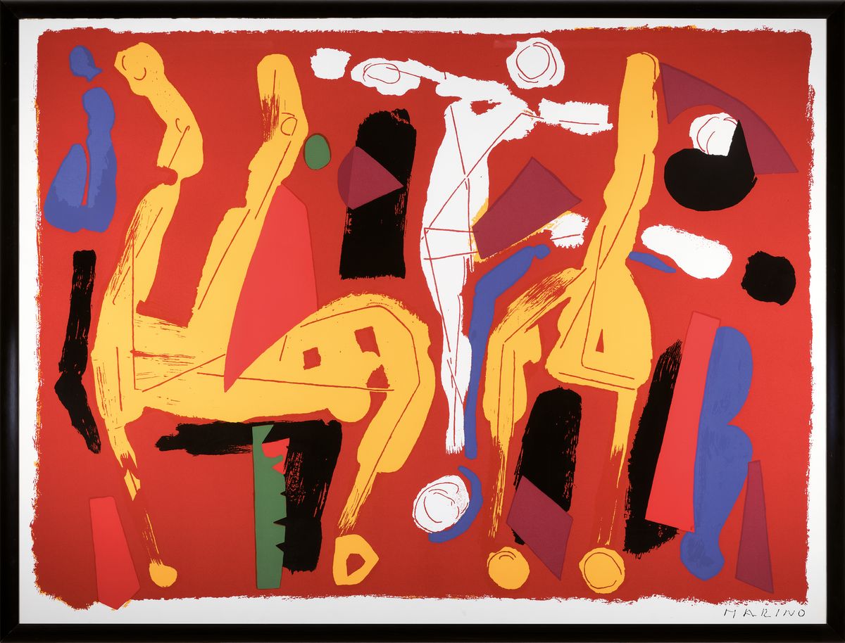 Detail k: Marino Marini, 1901-1980, Chevaux et Cavaliers, großformatige Farbserigraphie, ca. 95x127cm, u.Gl., R. ca. 105x140cm