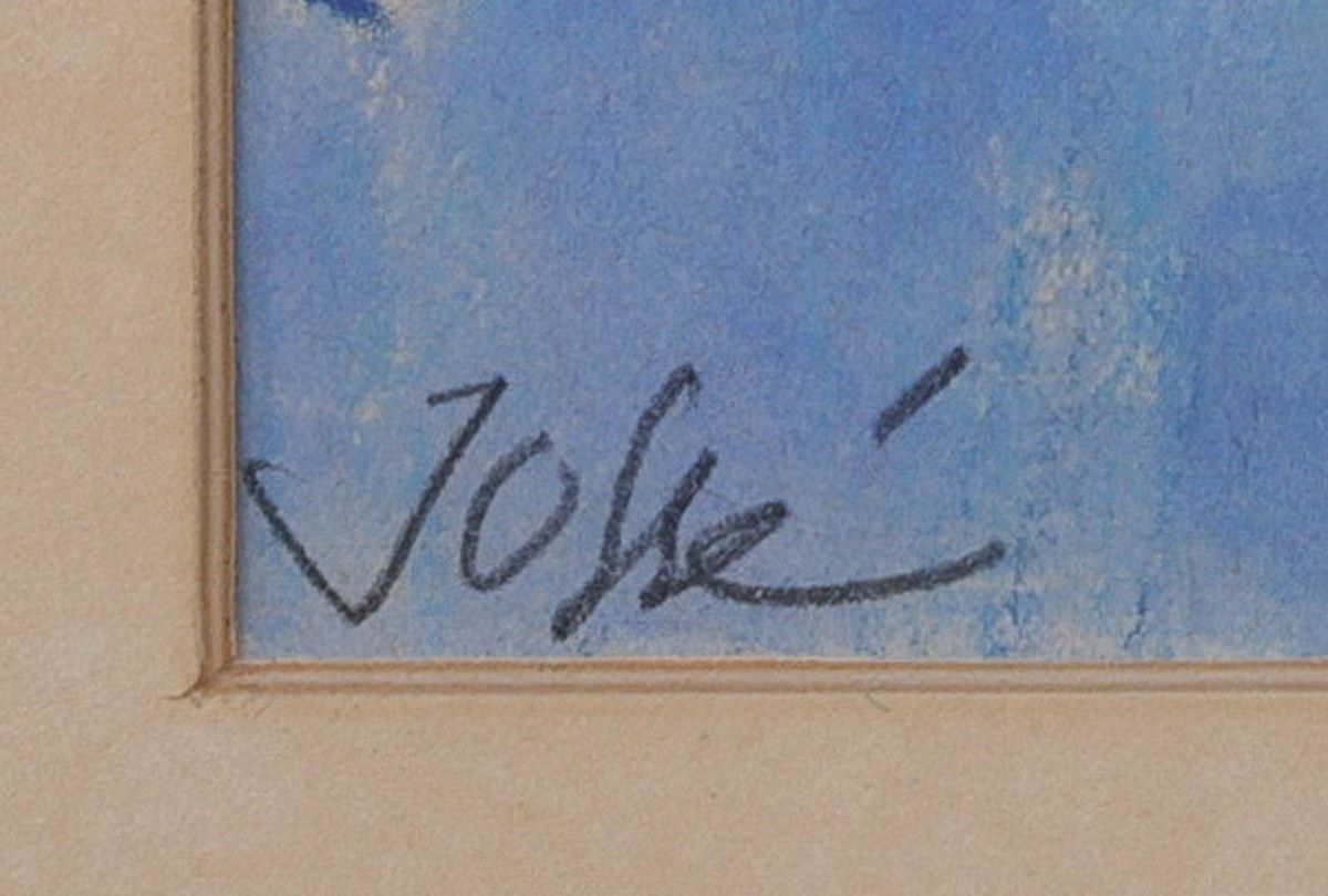 Detail a: Friedrich Jossé, 1897 Wolfstein/Pfalz-1994 Speyer, abstrakte Komposition, Gouache auf Papier, li. u. sign., ca. 24x35cm, PP, u.Gl., R. ca. 45x55cm
