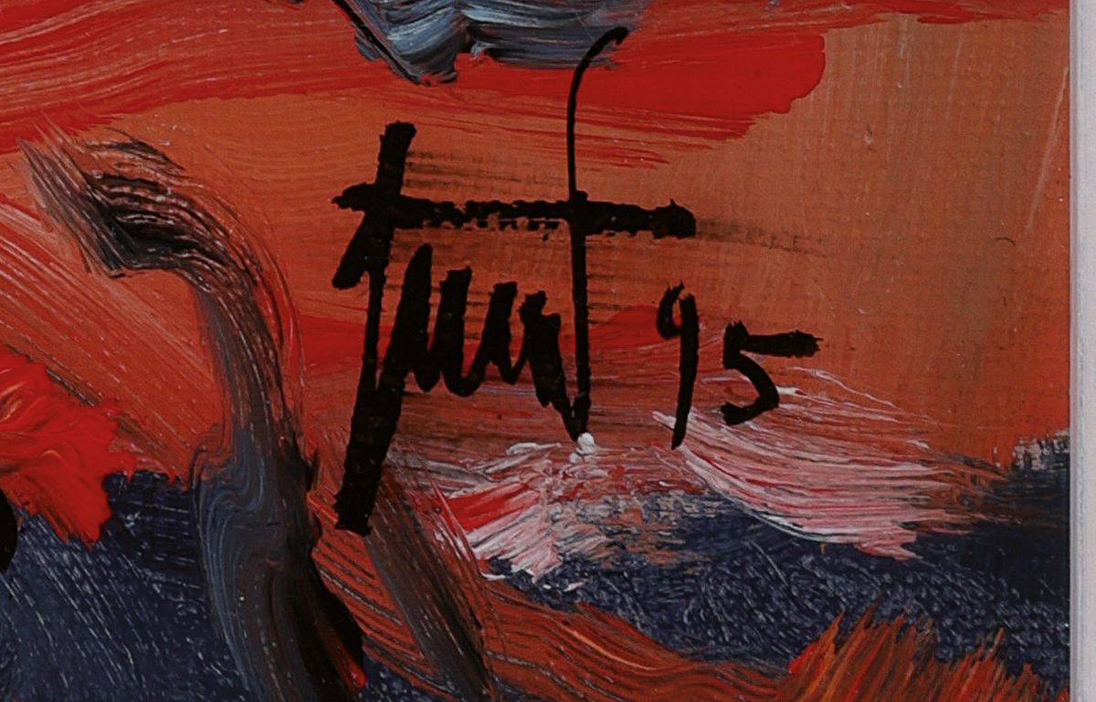 Detail a: Georg Günther Zeuner, 1923 Dresden-2011 Speyer, Seeluft, Acryl auf Malkarton, re. u. sign. und dat. 75, rückseitig betitelt, ca. 39x30cm, R. ca. ...