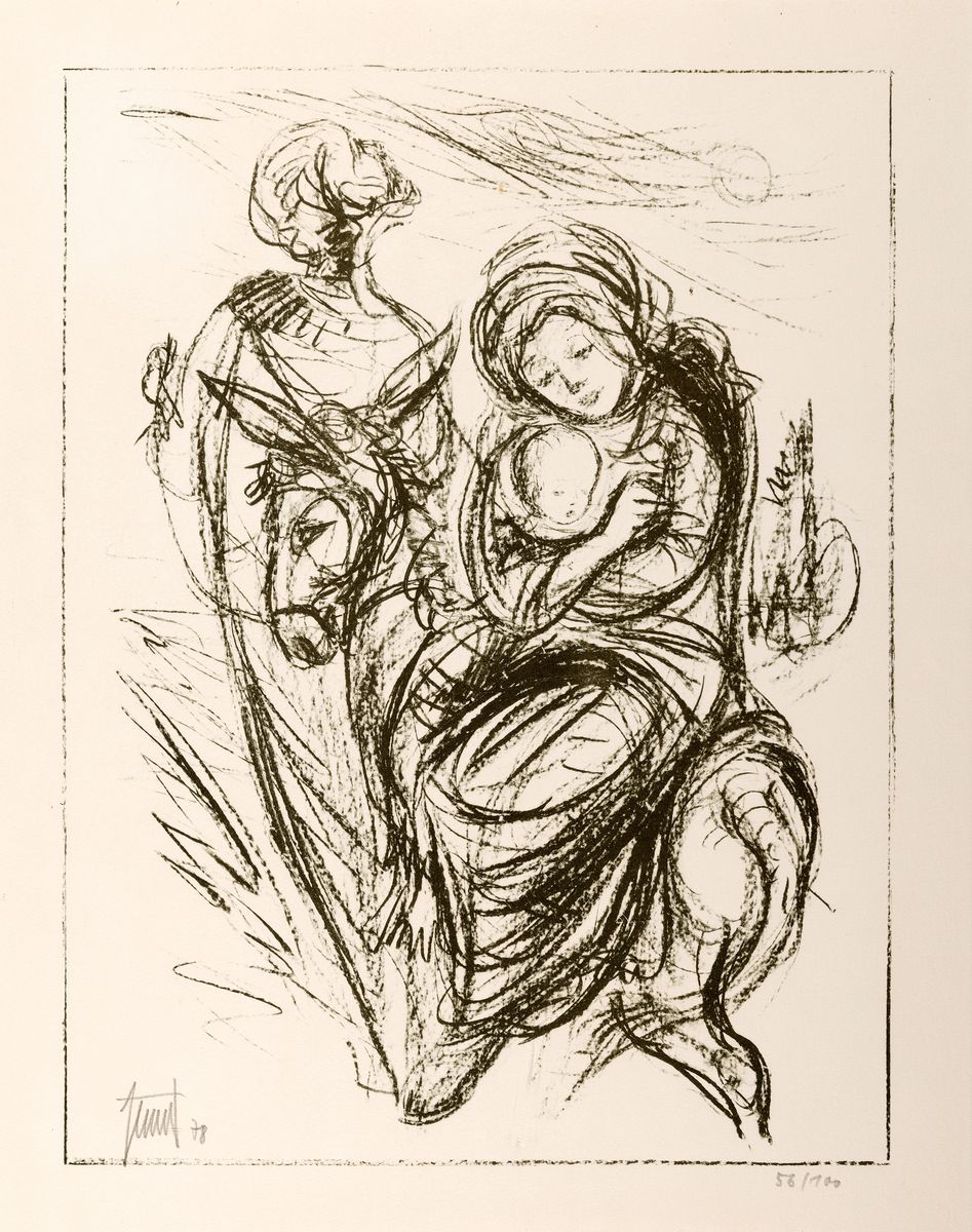 Detail d: Georg Günther Zeuner, 1923 Dresden-2011 Speyer, Konvolut aus 5 Lithographien: zwei Liegende, von 1978, ca. 39x28cm, PP, u.Gl., R. ca. 51x41cm; Hl. ...