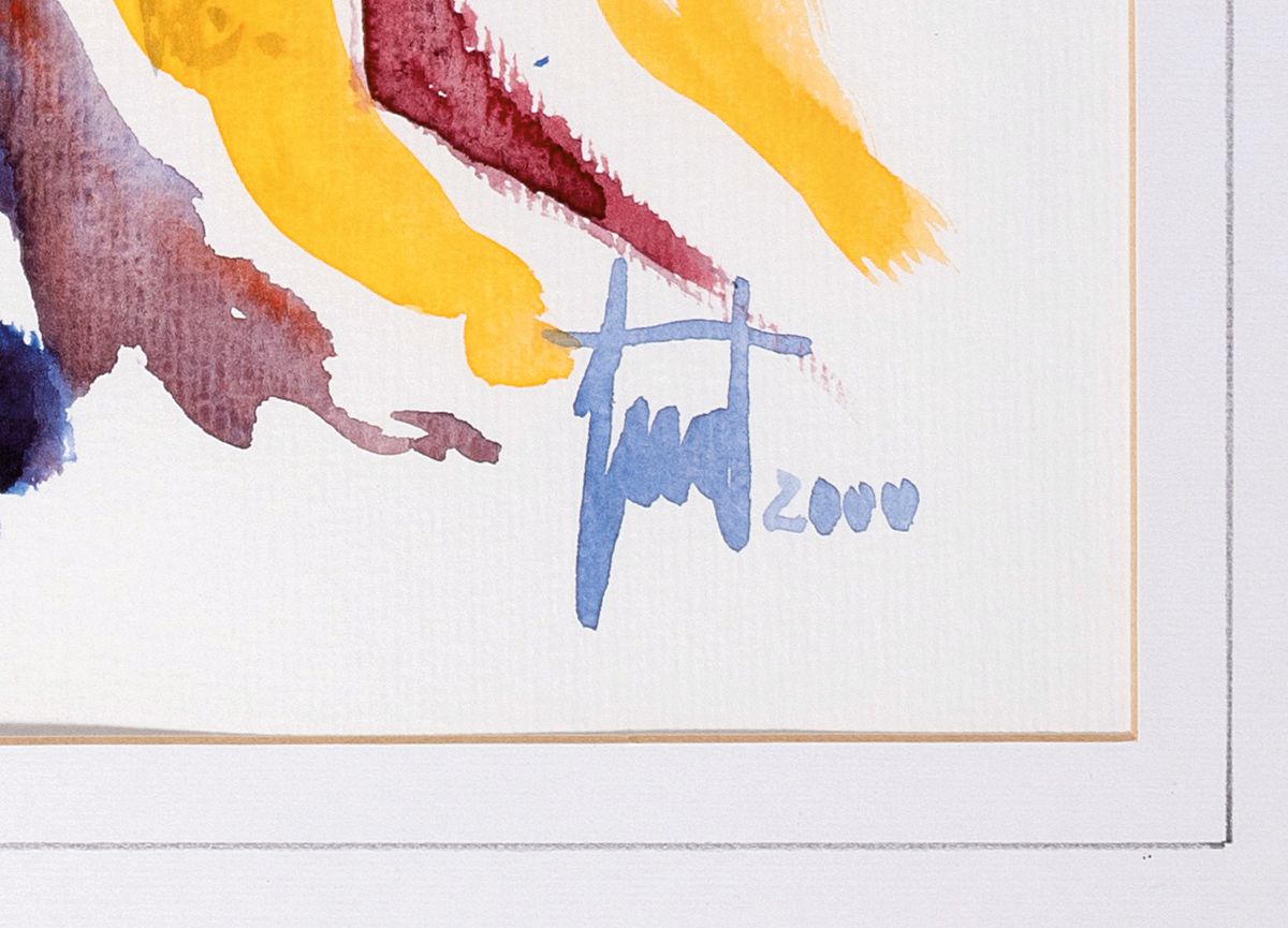 Detail c: Georg Günther Zeuner, 1923 Dresden-2011 Speyer, 2 Gouachen auf Papier: Die Insel, sign. und dat. 2000, ca. 44x32cm, PP, u.Gl., R. ca. 60x50cm; Am ...
