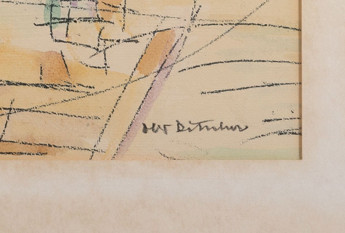 Detail a: Otto Ditscher, 1903-1987 Neuhofen, Landschaft, Aquarell über Kohle, rechts unten sign., ca. 42x54cm, PP, u.Gl., R. ca. 61x71cm