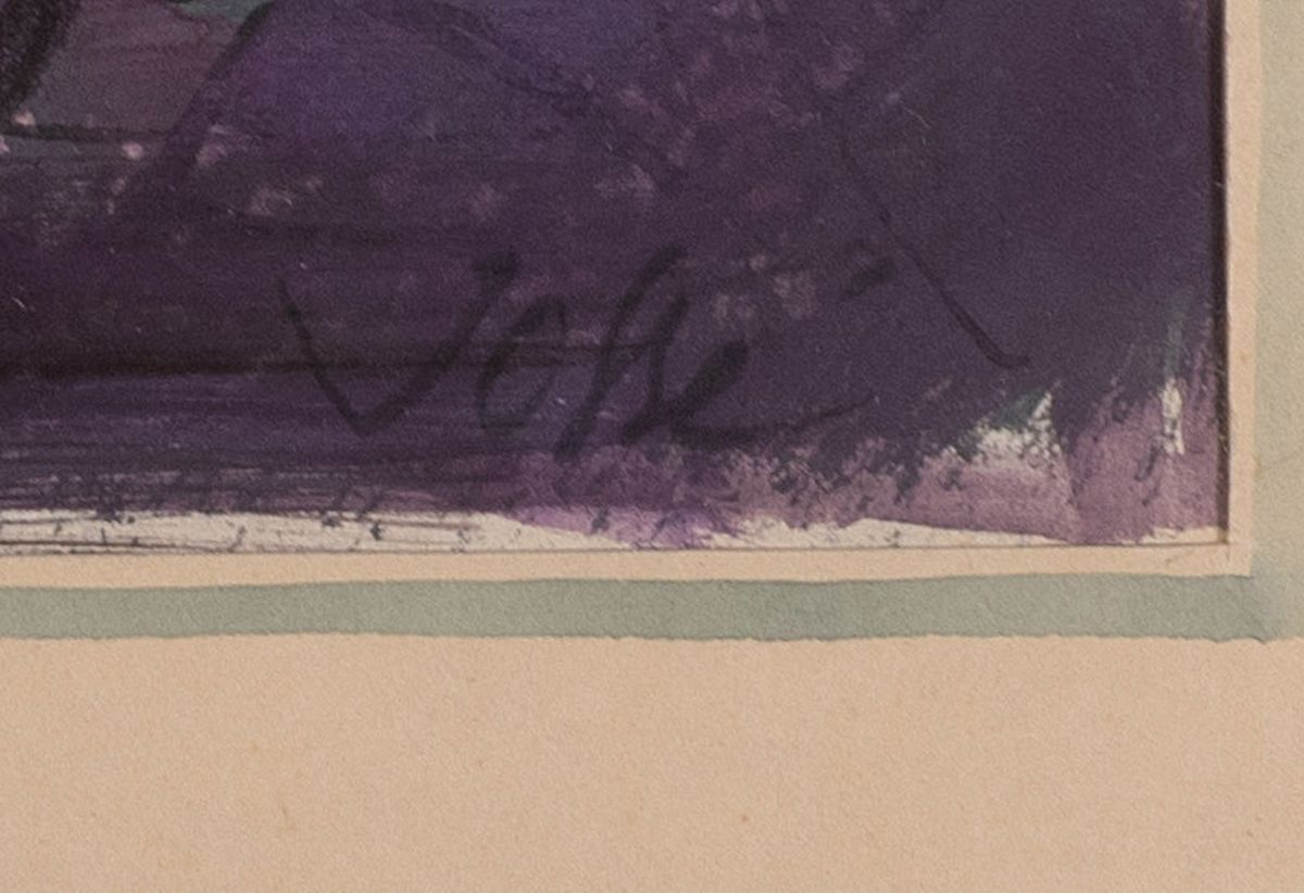Detail a: Friedrich Jossé, 1897 Wolfstein/Pfalz-1994 Speyer, abstrakte Komposition, Gouache auf Papier, rechts unten signiert, ca. 36x49cm, PP, u.G., R. ca. ...
