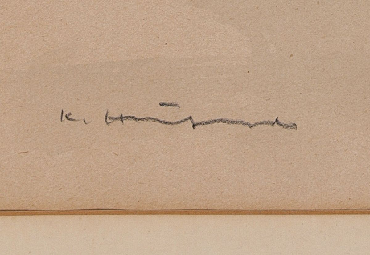 Detail b: Karl Hufnagel, 1906 Harthausen-1995 Speyer, 2 Aquarelle: sitzender weiblicher Akt mit in die Hände gestütztem Kopf, sign., ca. 56x39cm, gebräunt, ...