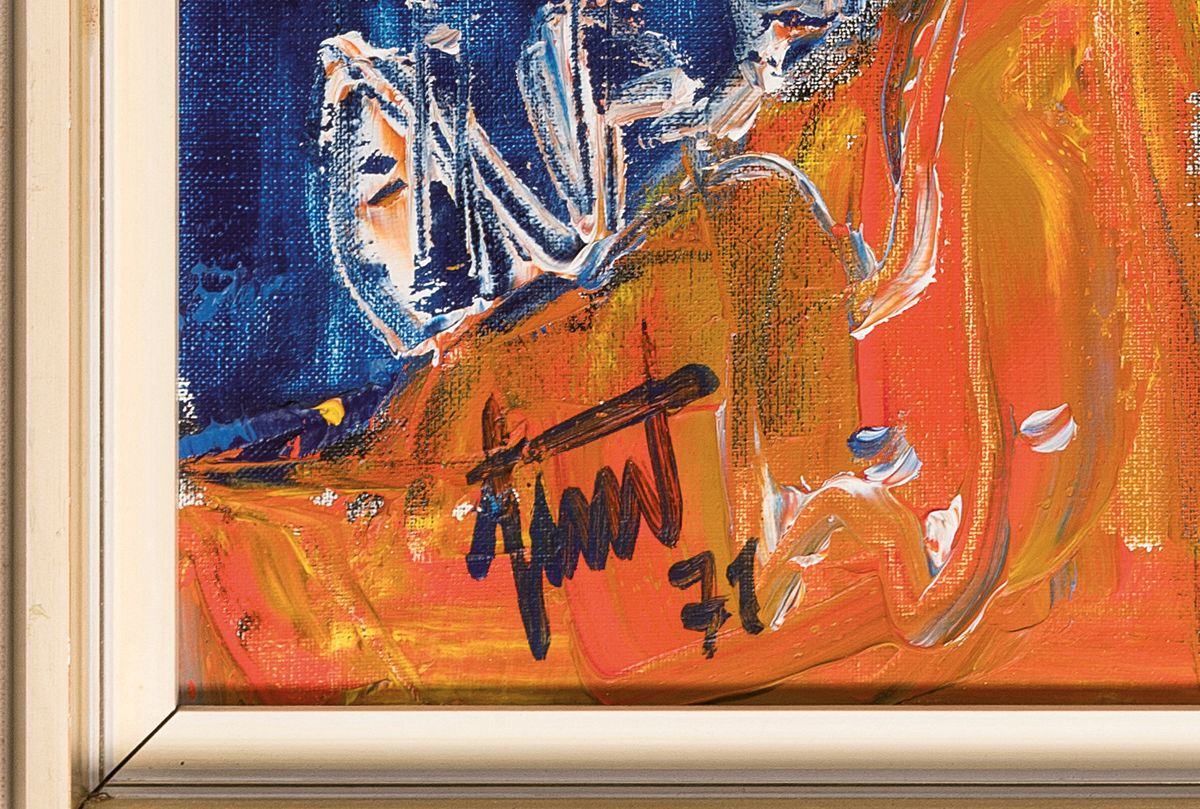 Detail a: Georg Günther Zeuner, 1923 Dresden-2011 Speyer, Hallo Mädchen, rückseitig so betitelt, Acryl auf Lwd, sign. und dat. 71, ca. 80x60cm, R. ca. ...