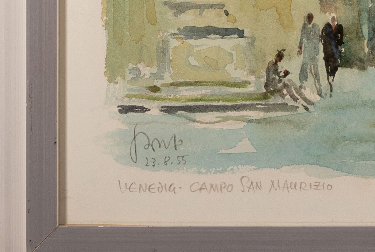 Detail a: Karl Graf, 1902-1986 Speyer, Campo San Maurizio, Gouache von 1955, sign. und betitelt, ca. 47x60cm, u.Gl., R. ca. 54x68cm