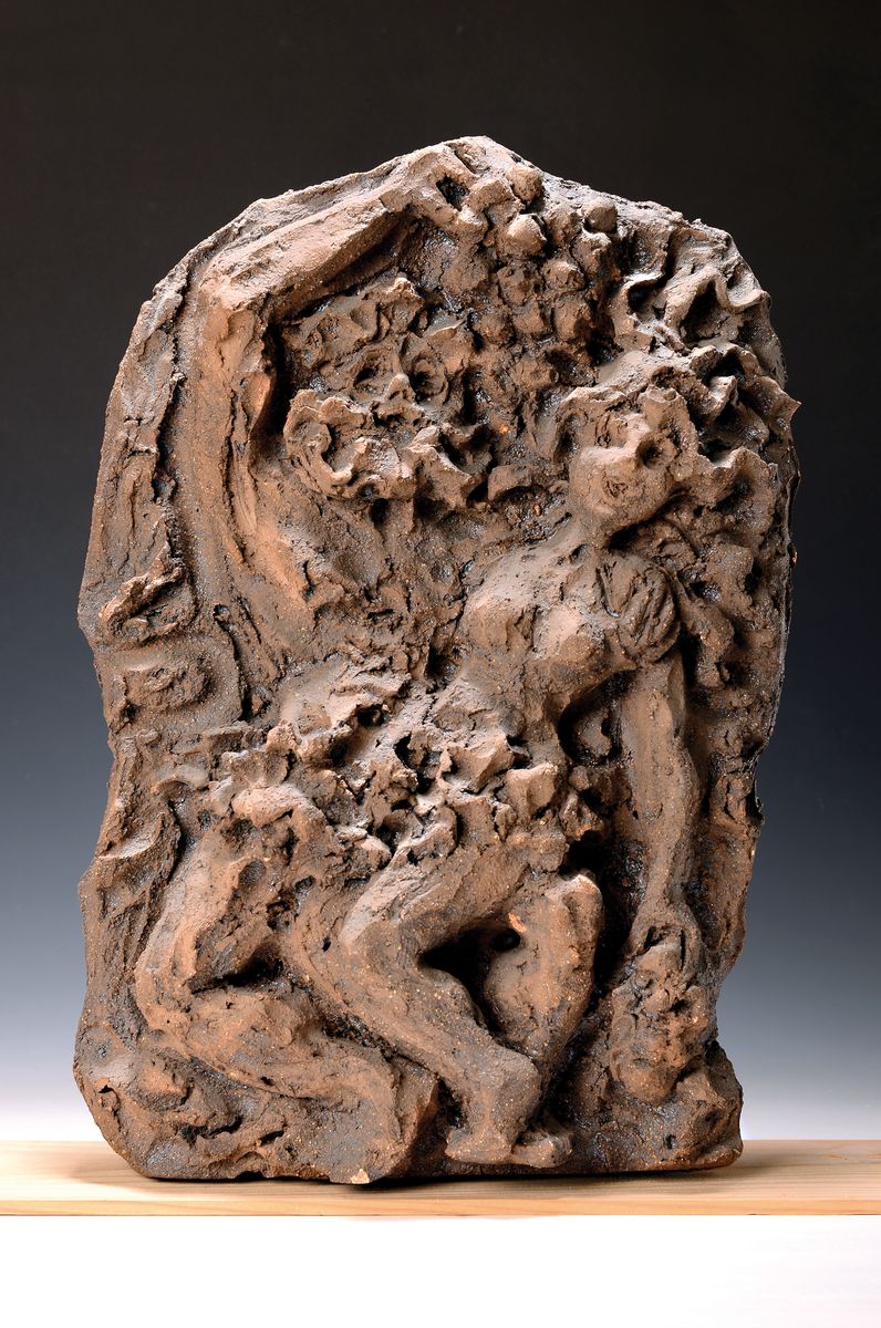 Georg Günther Zeuner, 1923 Dresden-2011 Speyer, Bacchus und Bacchantin, Keramikrelief, ca. 10x55x31cm, min.best.