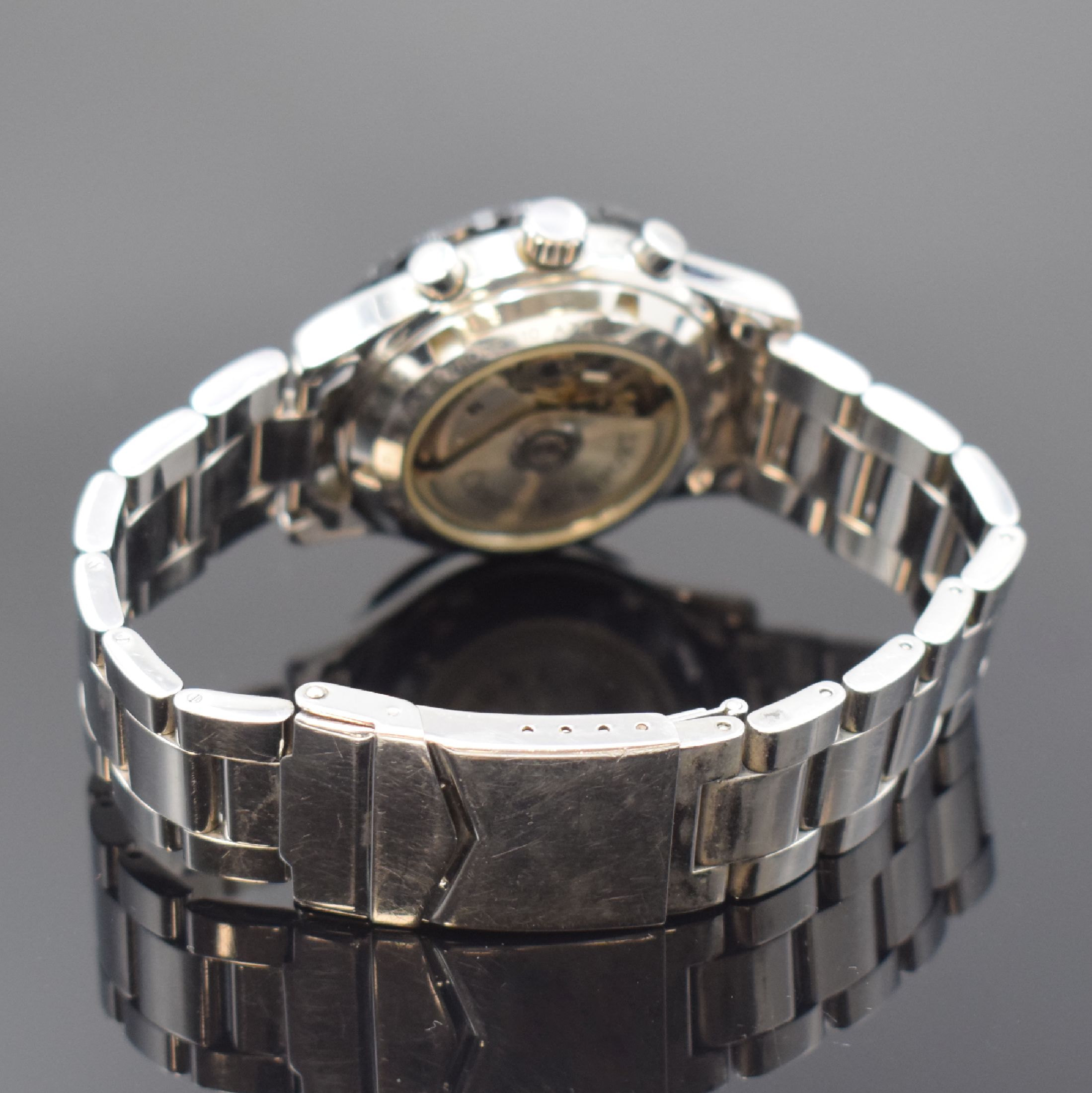 Detail b: CHRONOSPORT Armbandchronograph Referenz 20.5- 02, Automatik, beids. verg. Edelstahlgeh. inkl. neutr. Gliederband m. Faltschl., Boden und Krone ...