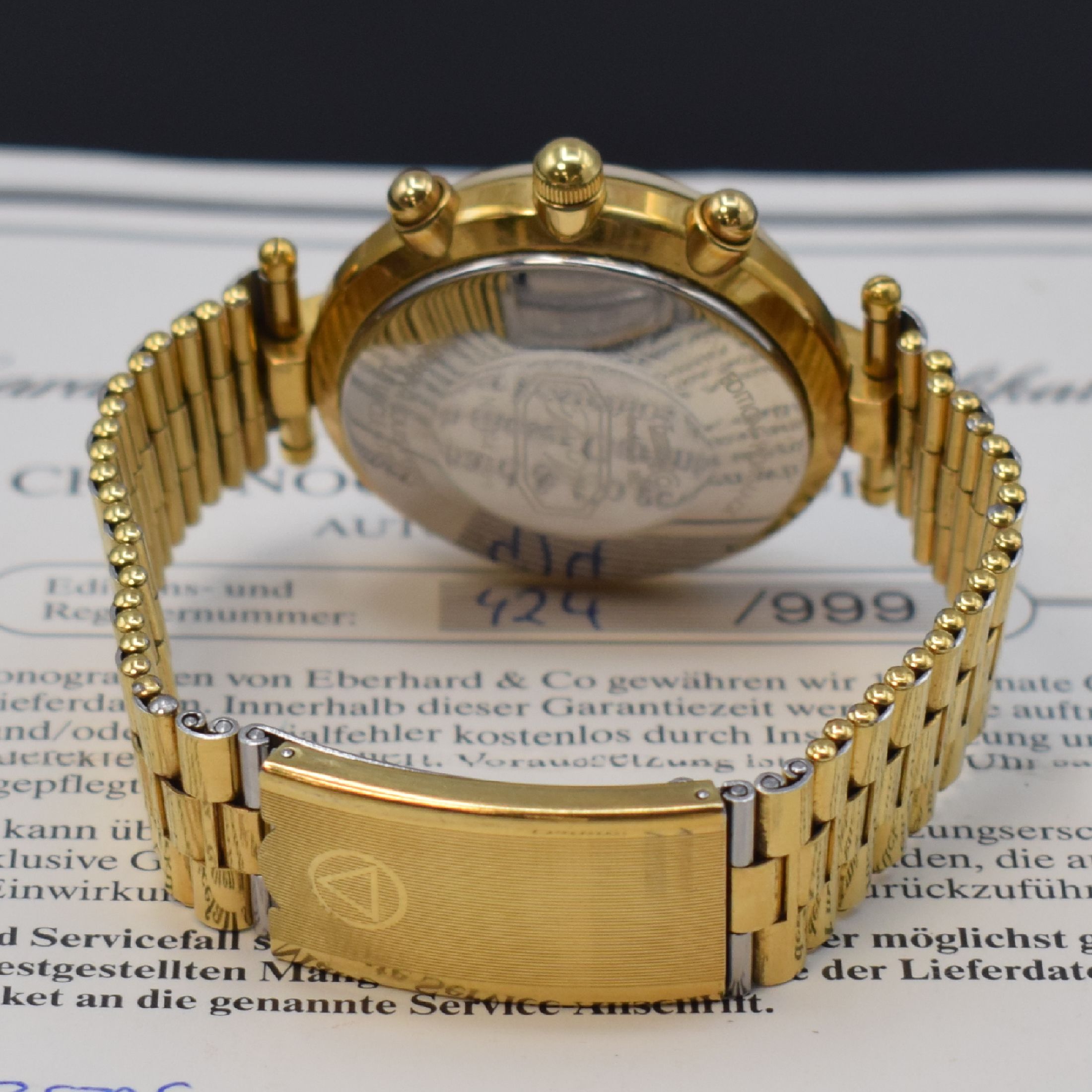 Detail b: EBERHARD & CO auf 999 Stück limitierter Armbandchronograph Edition Hommage A. L. Perrelet, Automatik, verg. Geh. inkl. Gliederband m. Faltschl., ...
