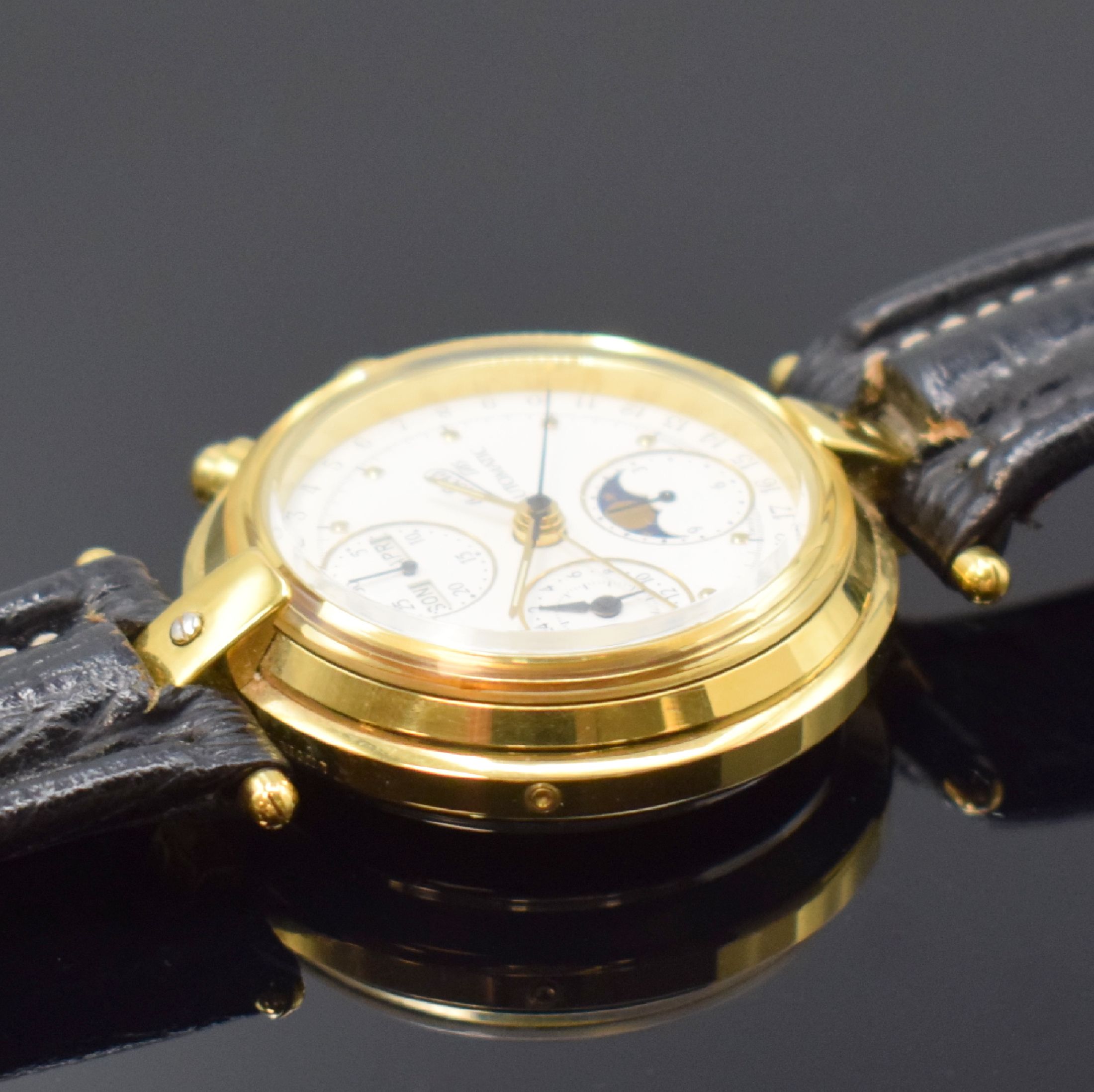 Detail d: DU BOIS Armbandchronograph mit Vollkalenderanzeige Collection Du Bois No 200, Automatik, Schweiz um 2000, verg. Geh., Edelstahlboden aufgedr., Anz. ...